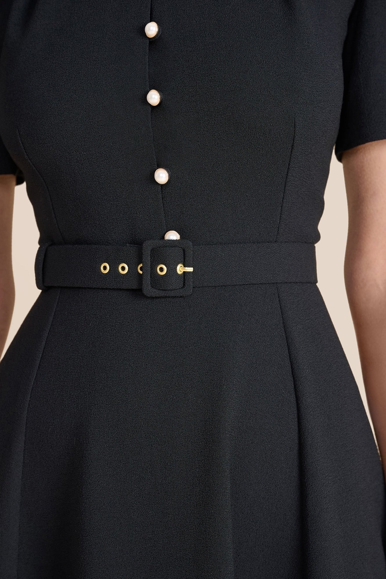 Ahana Black Short Sleeve Dress - Image 4