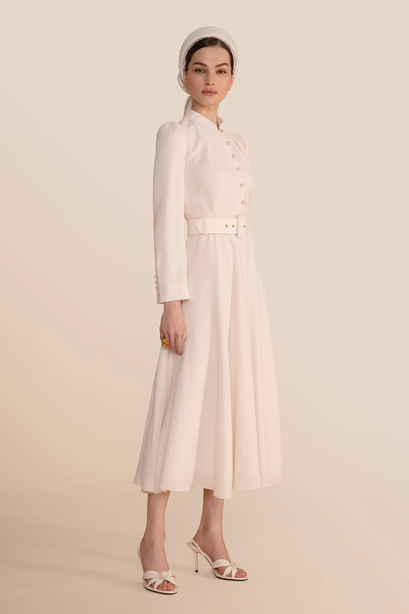 Ahana Cream Long Sleeve Dress - Image 5