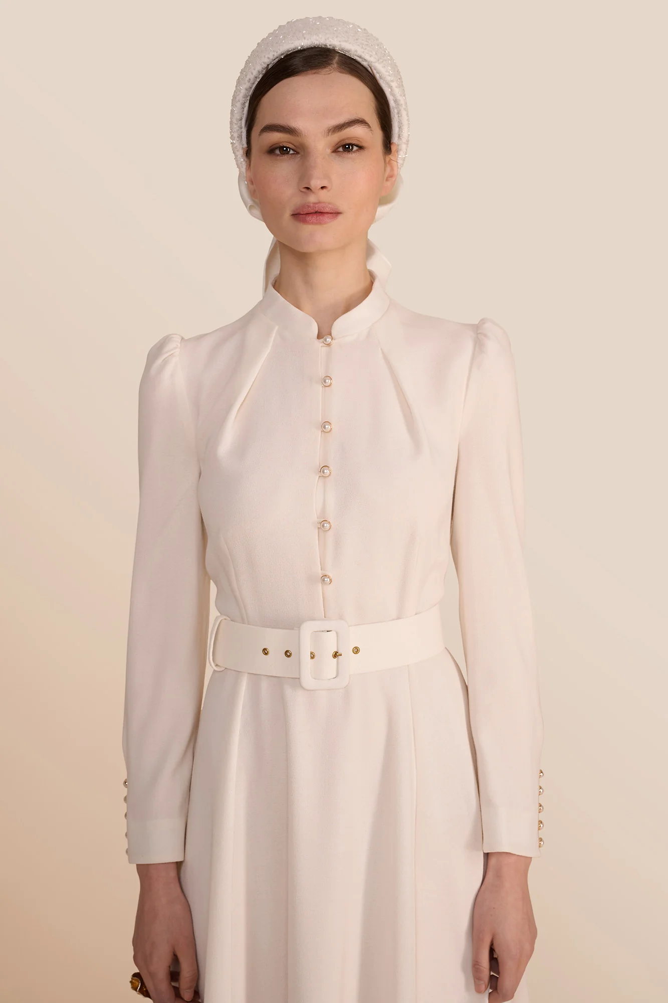 Ahana Cream Long Sleeve Dress - Image 6
