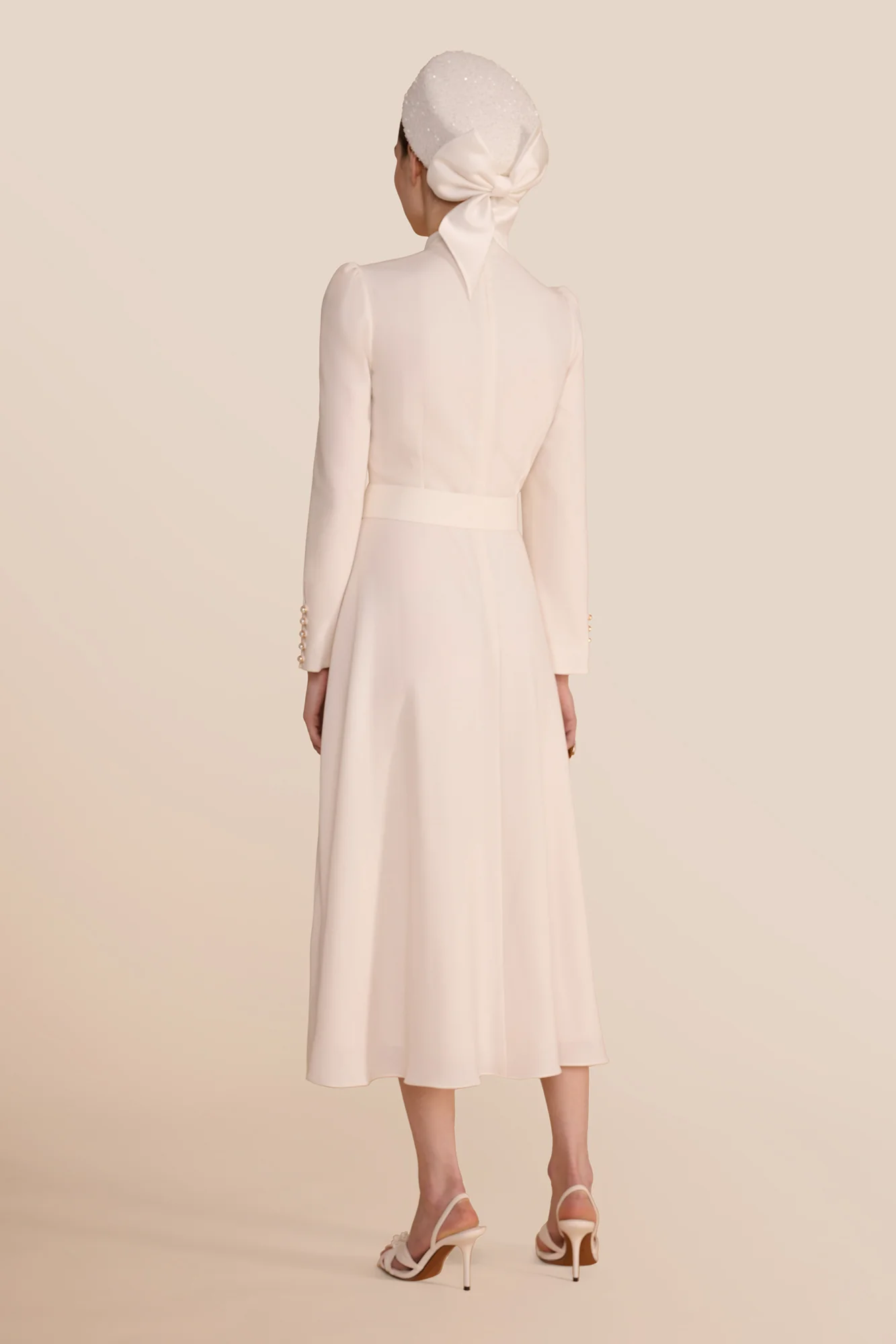 Ahana Cream Long Sleeve Dress - Image 7