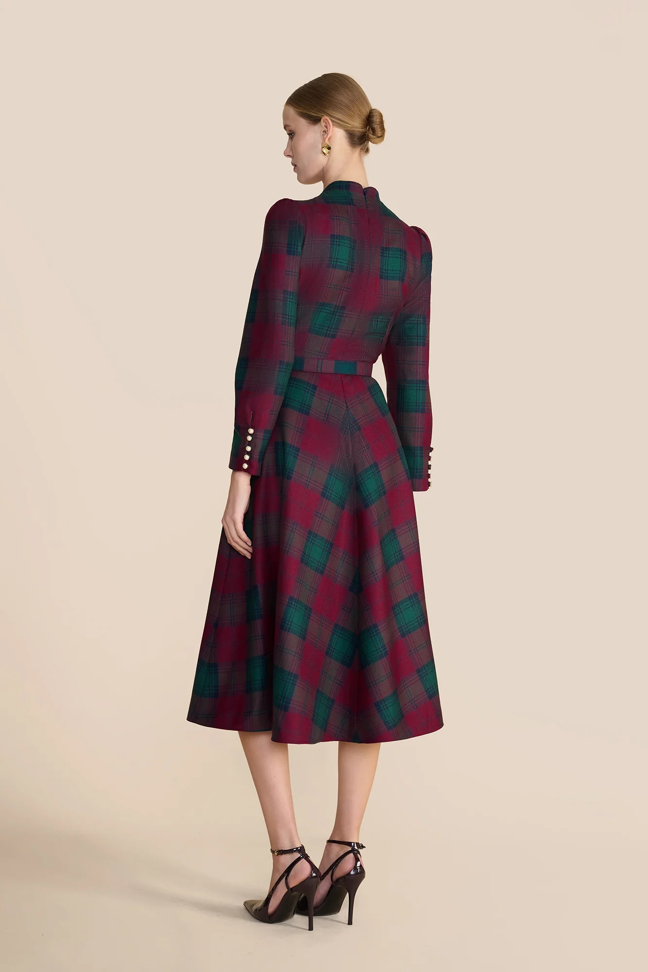 Ahana Crimson Tartan Dress - Image 6