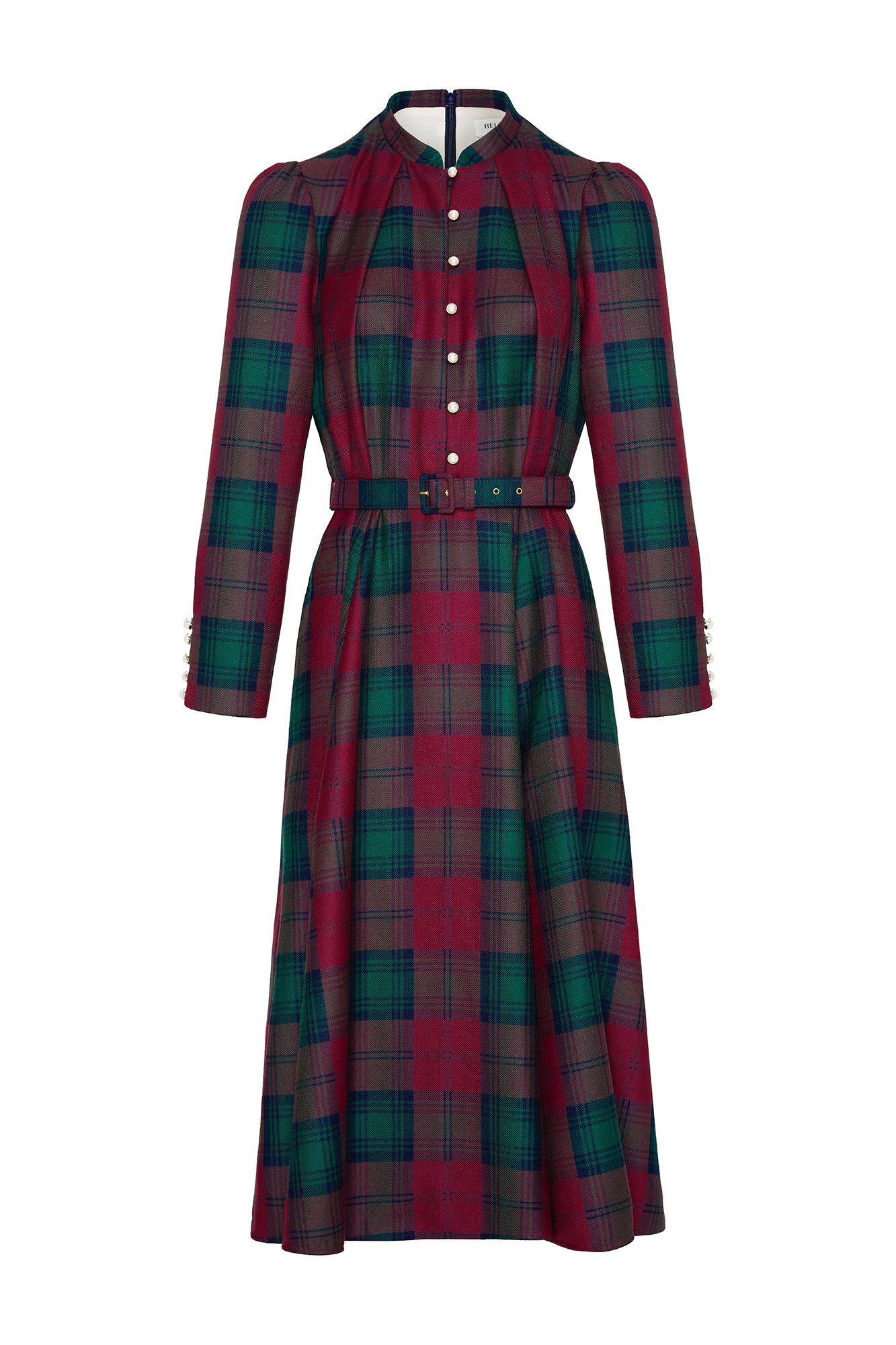Ahana Crimson Tartan Dress - Image 7
