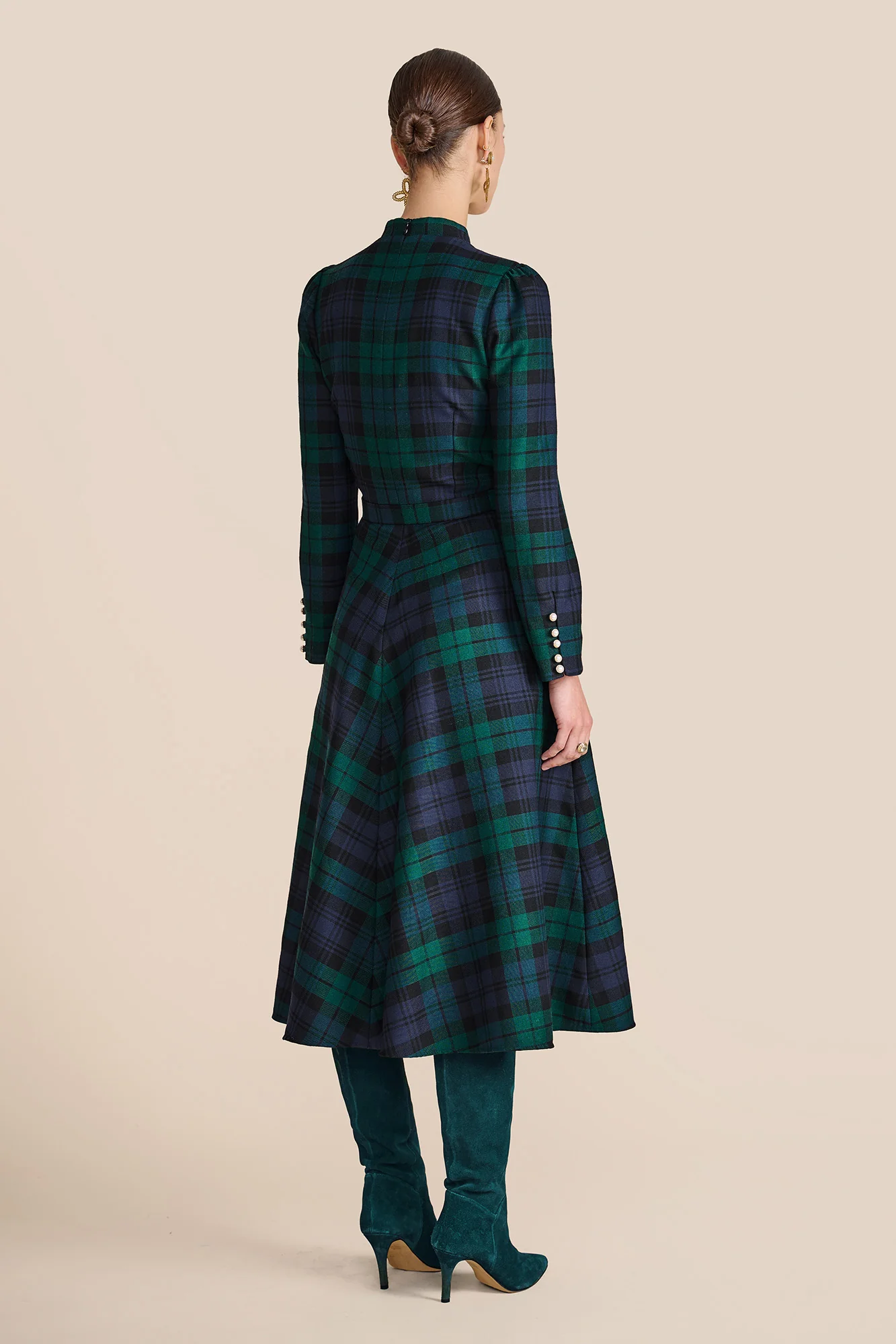 Ahana Evergreen Tartan Dress - Image 11