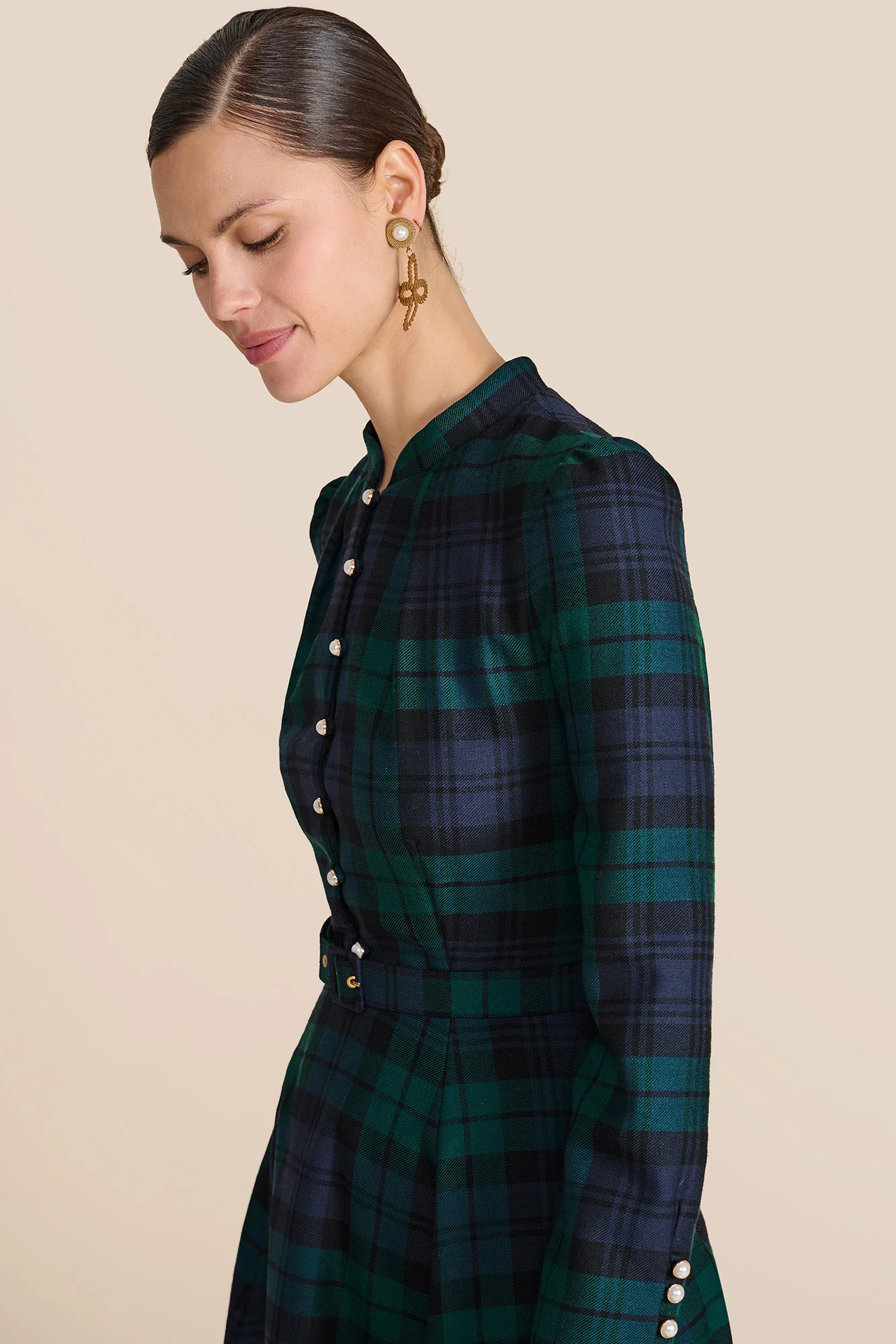 Ahana Evergreen Tartan Dress - Image 5