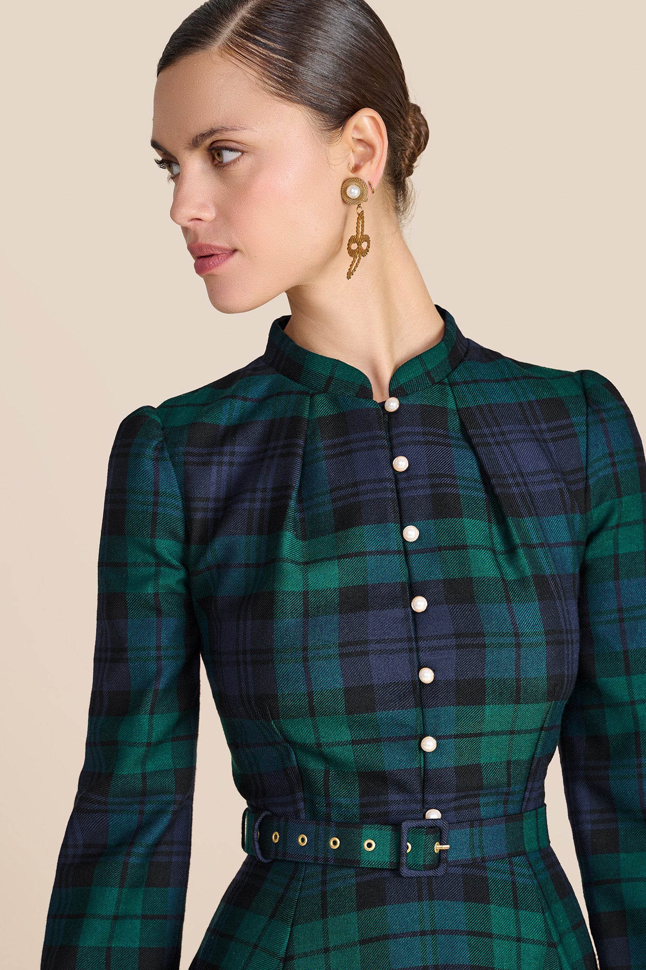 Ahana Evergreen Tartan Dress - Image 6