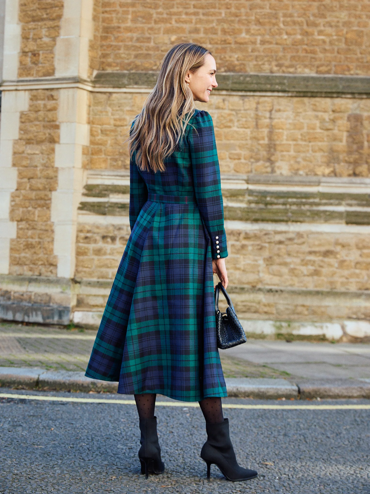 Ahana Evergreen Tartan Dress - Image 7