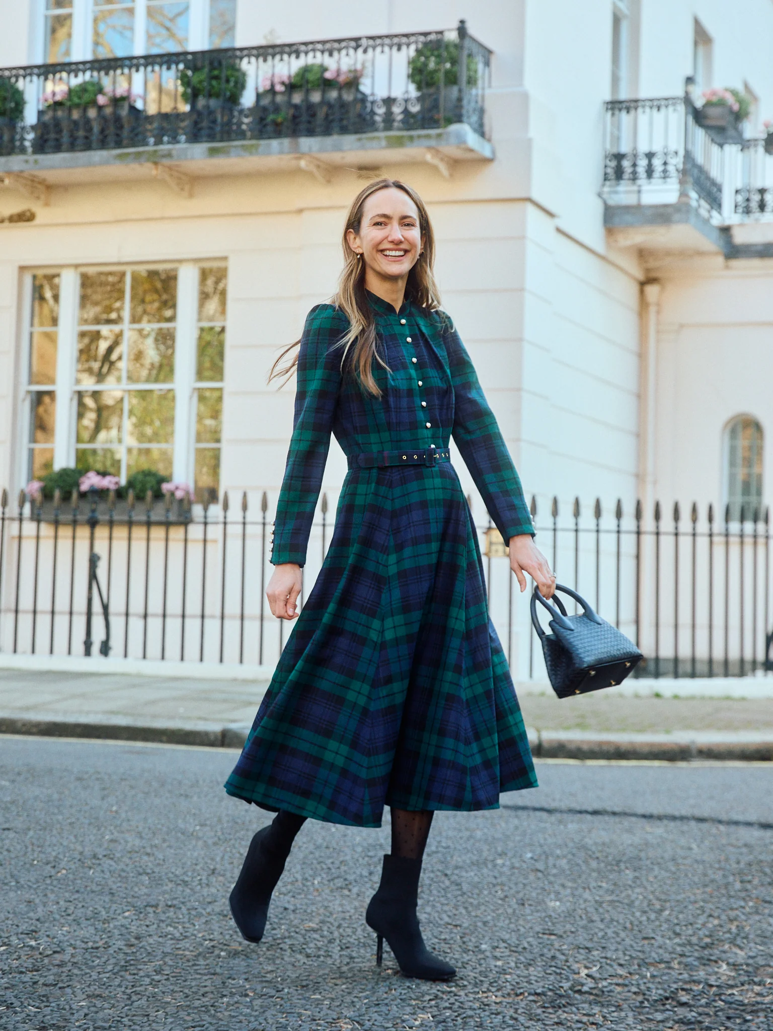 Ahana Evergreen Tartan Dress - Image 8