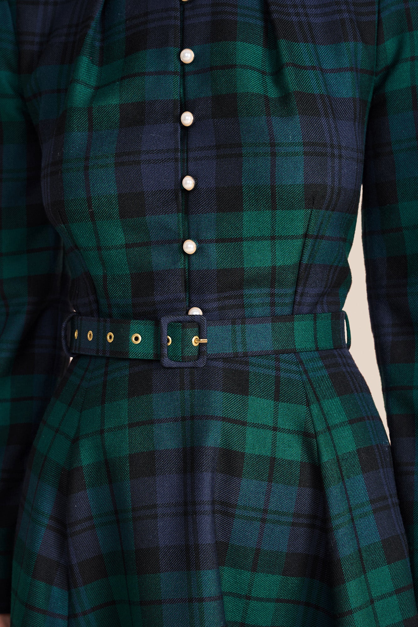 Ahana Evergreen Tartan Dress - Image 9