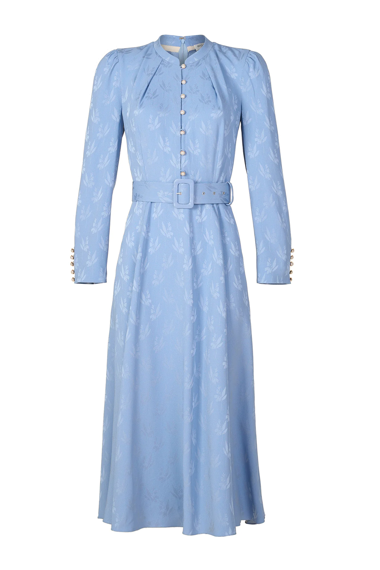 Ahana Floral Jacquard Long Sleeve Dress - Image 7