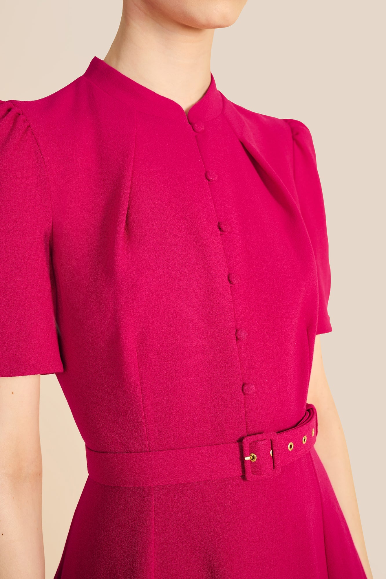 Ahana Fuchsia Short Sleeve Dress - Image 11