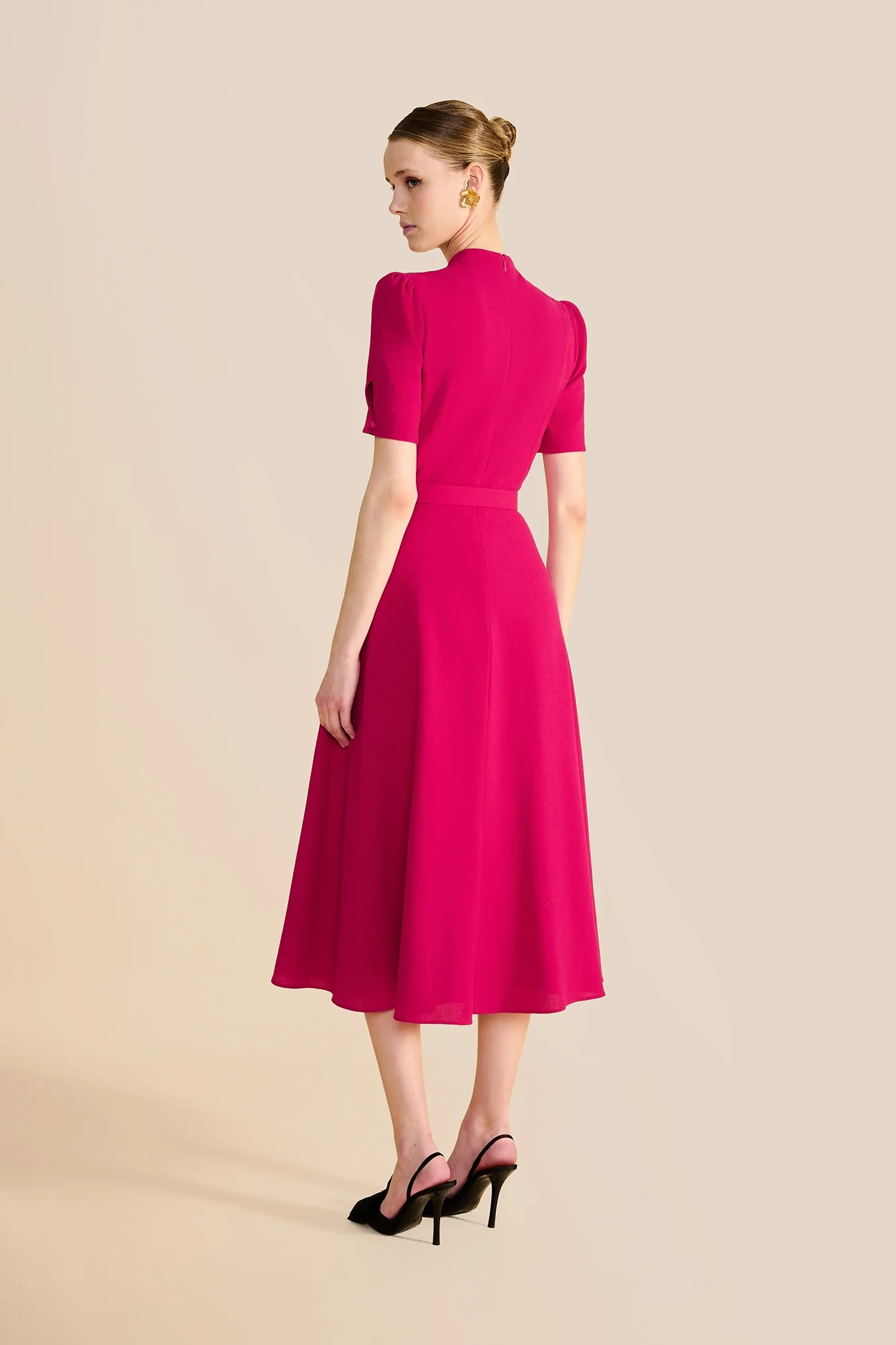 Ahana Fuchsia Short Sleeve Dress - Image 12
