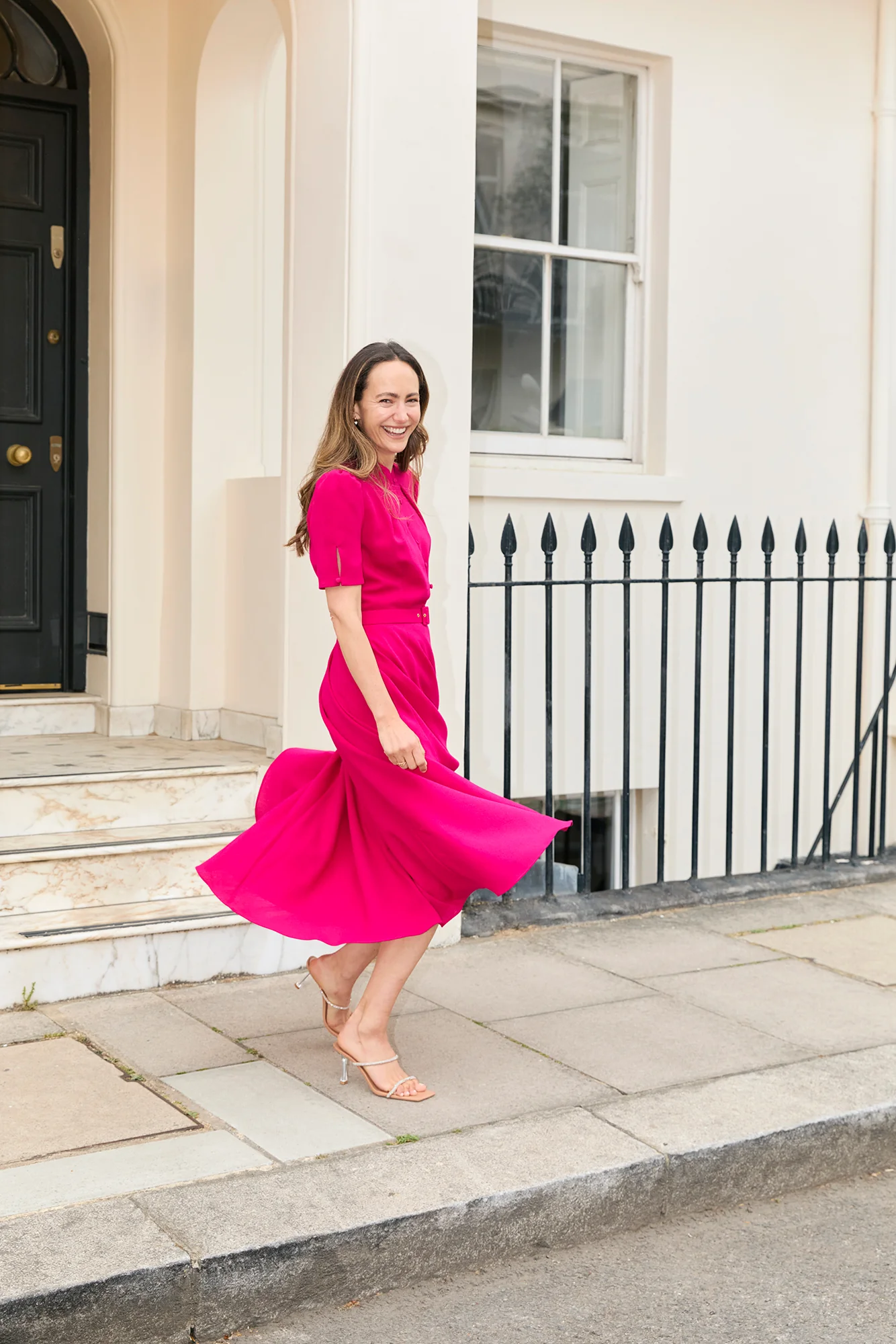 Ahana Fuchsia Short Sleeve Dress - Image 5