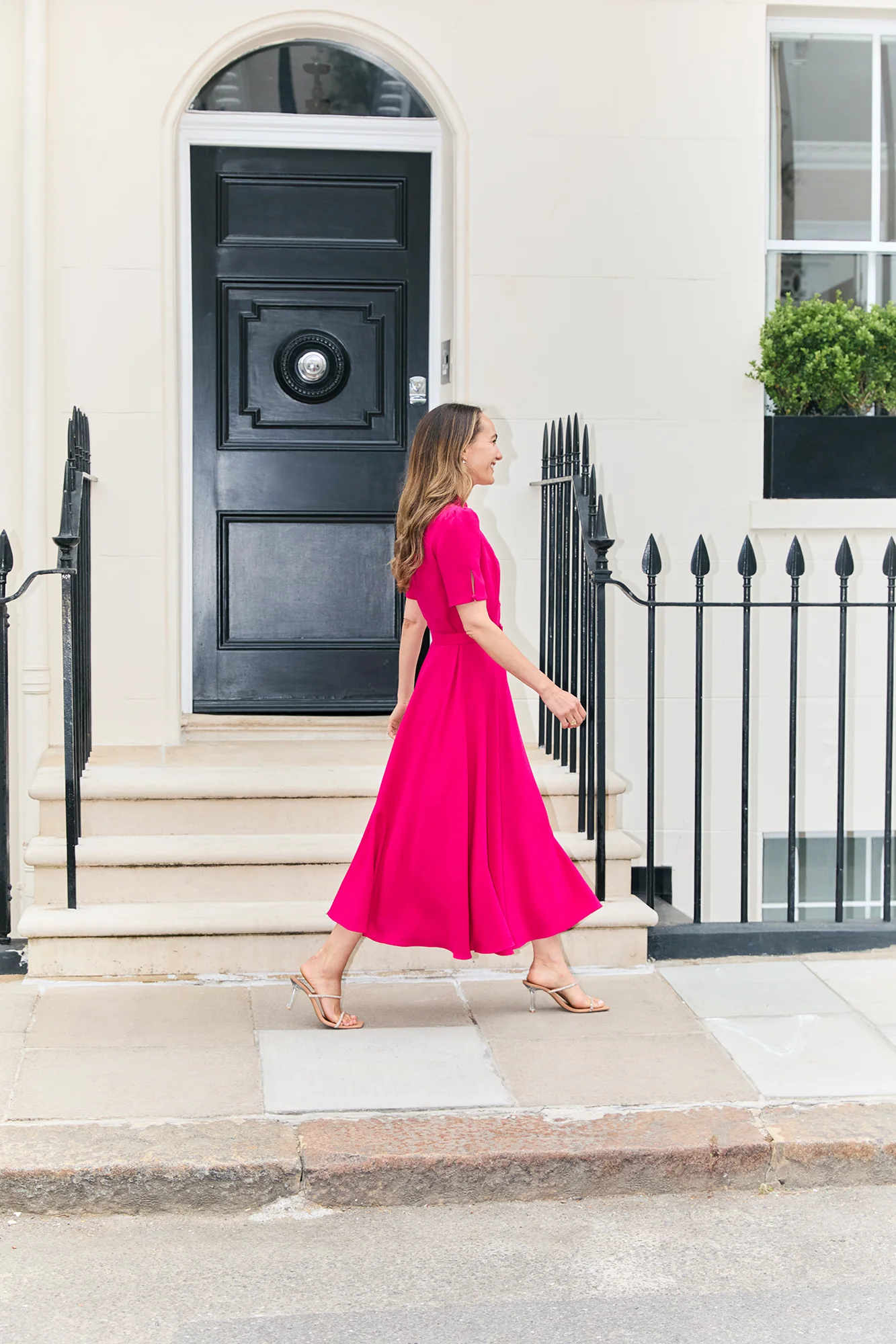 Ahana Fuchsia Short Sleeve Dress - Image 6