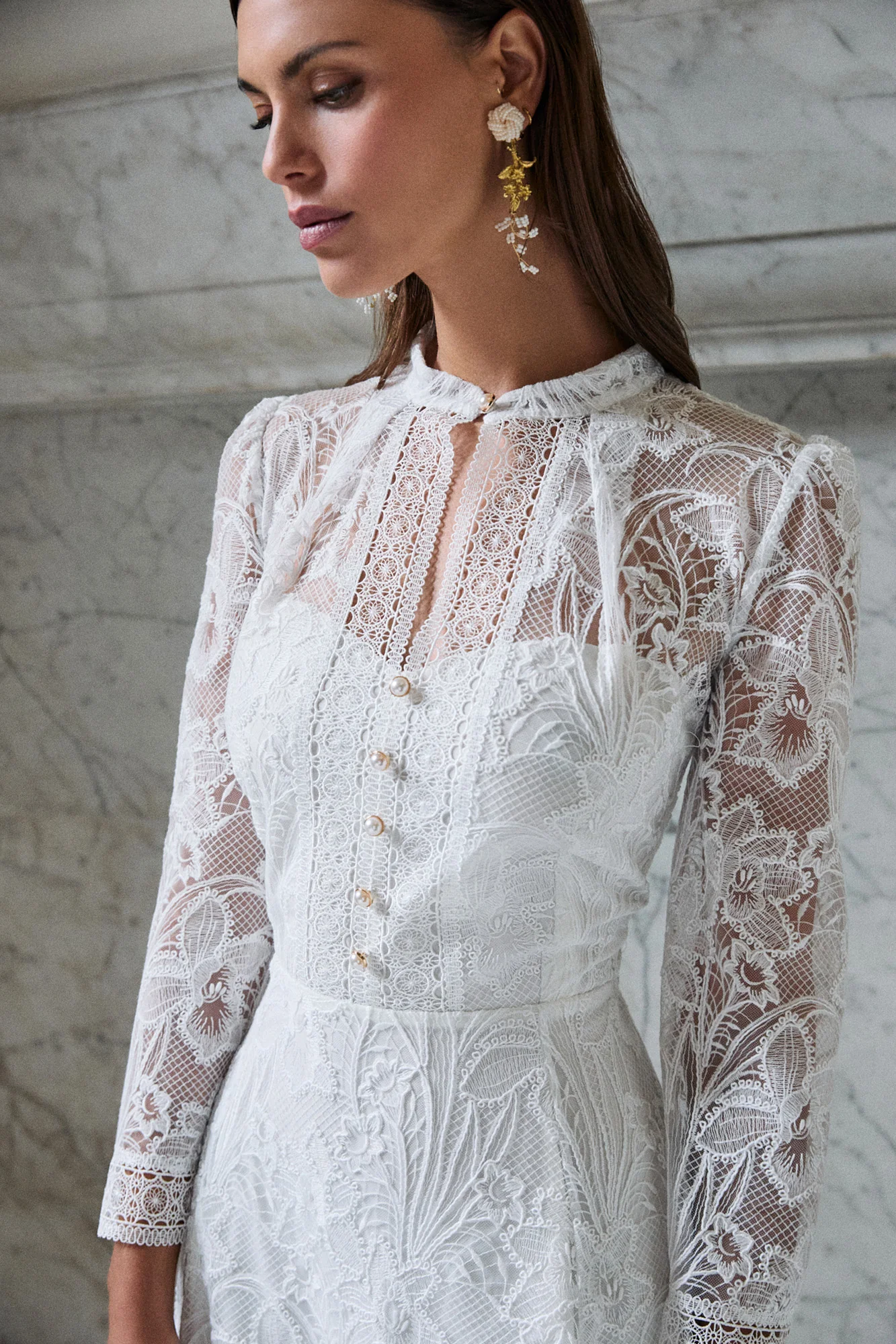 Ahana Cream Lace Dress - Image 3