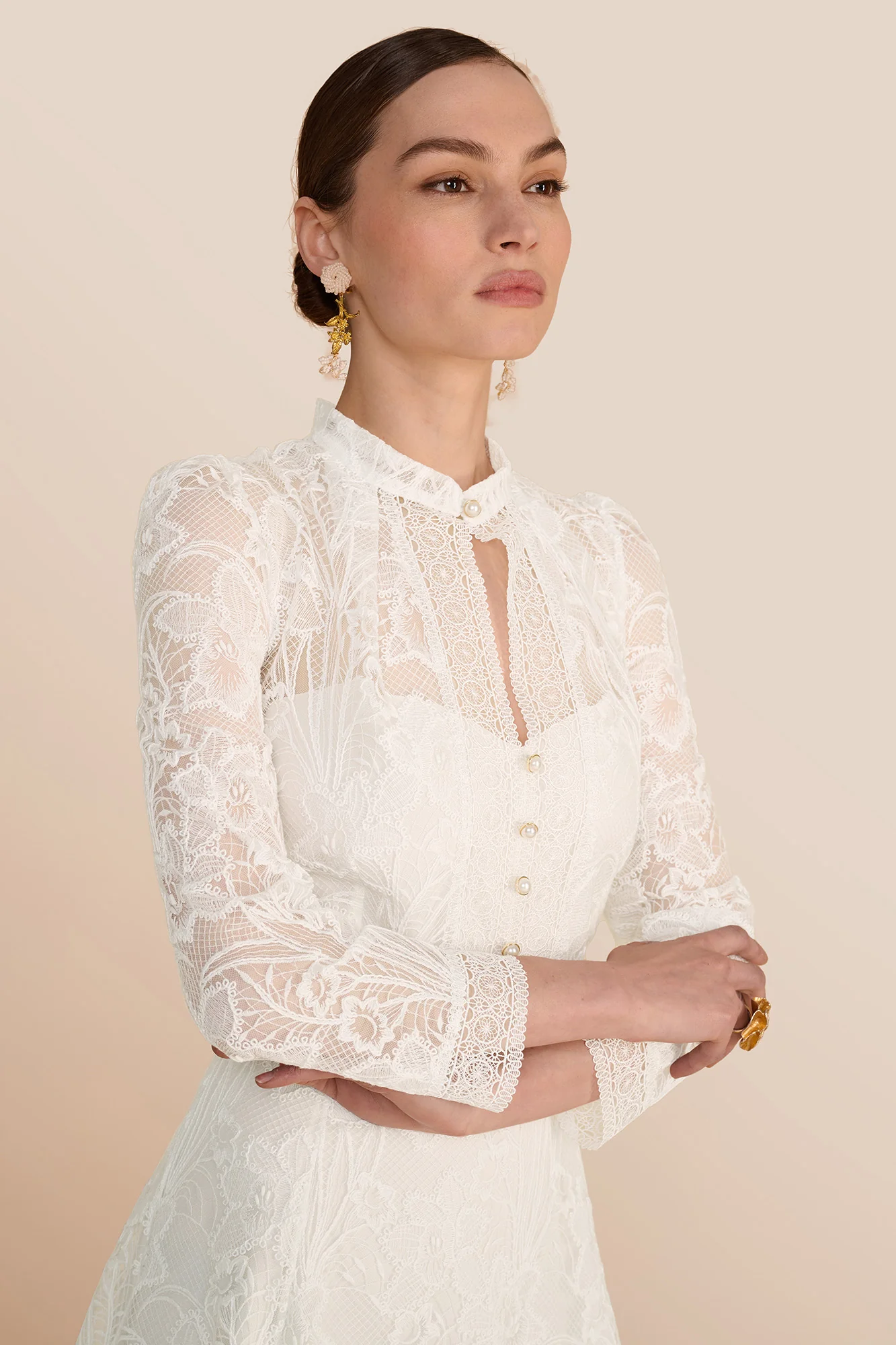 Ahana Cream Lace Dress - Image 6