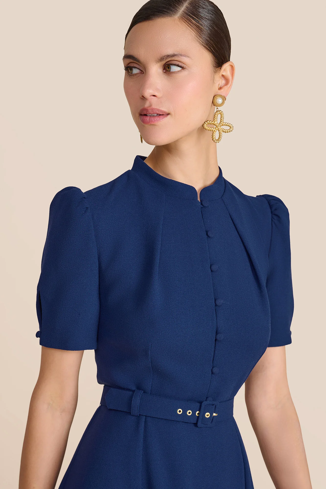 Ahana Navy Short Sleeve Dress - Image 3