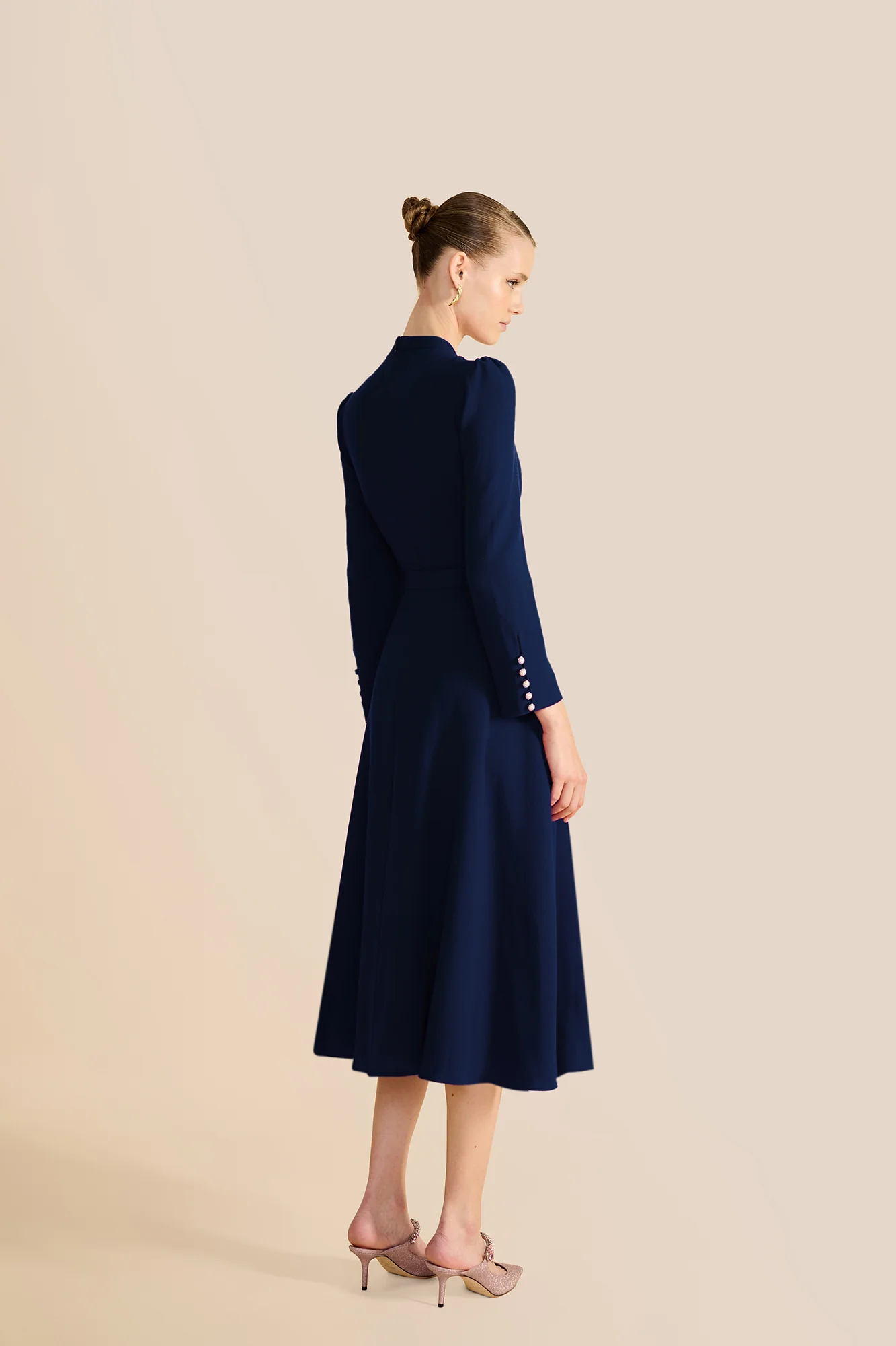 Ahana Navy Long Sleeve Dress - Image 4