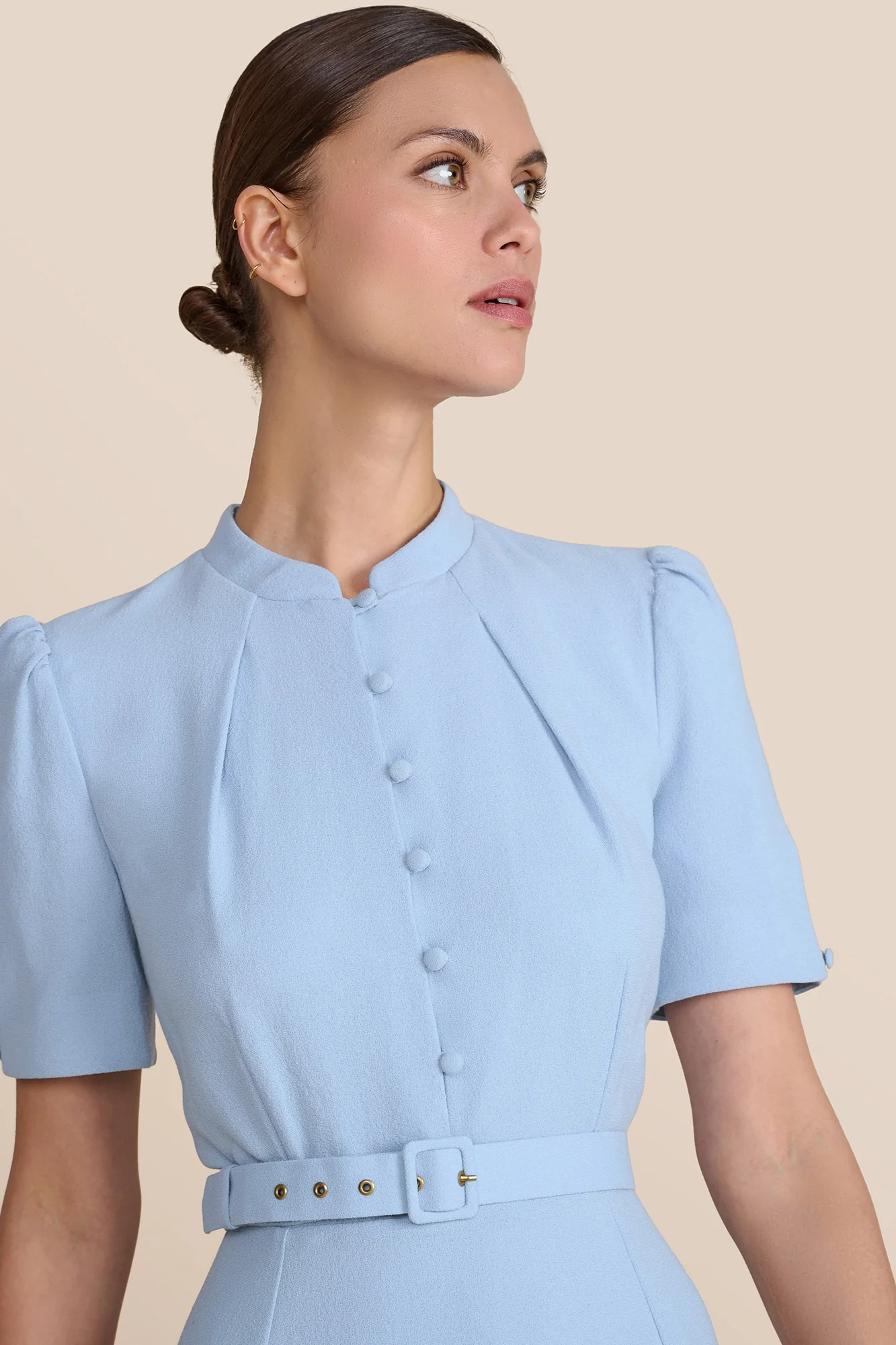 Ahana Pale Blue Short Sleeve Dress - Image 3