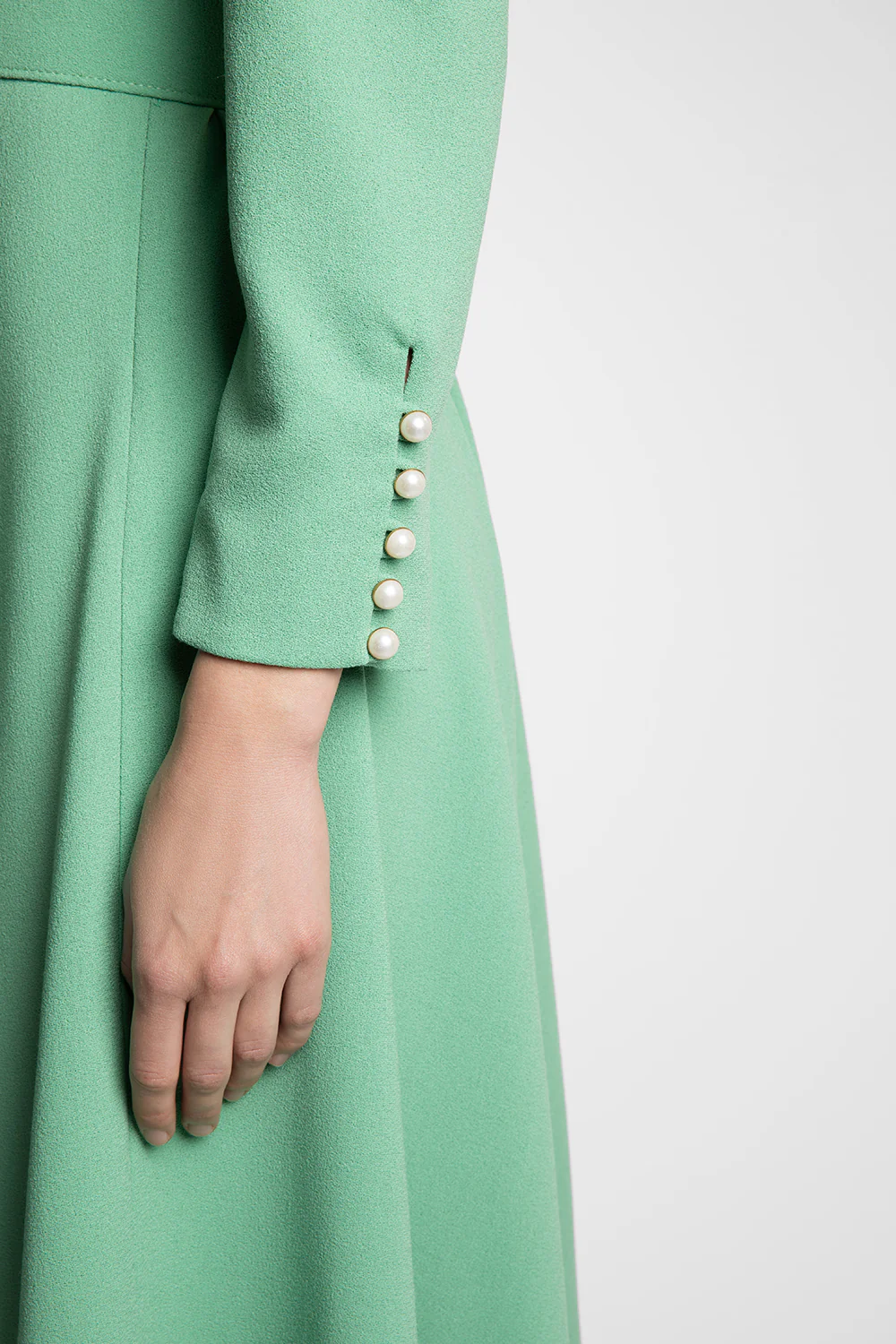 Ahana Pea Green Long Sleeve Dress - Image 10