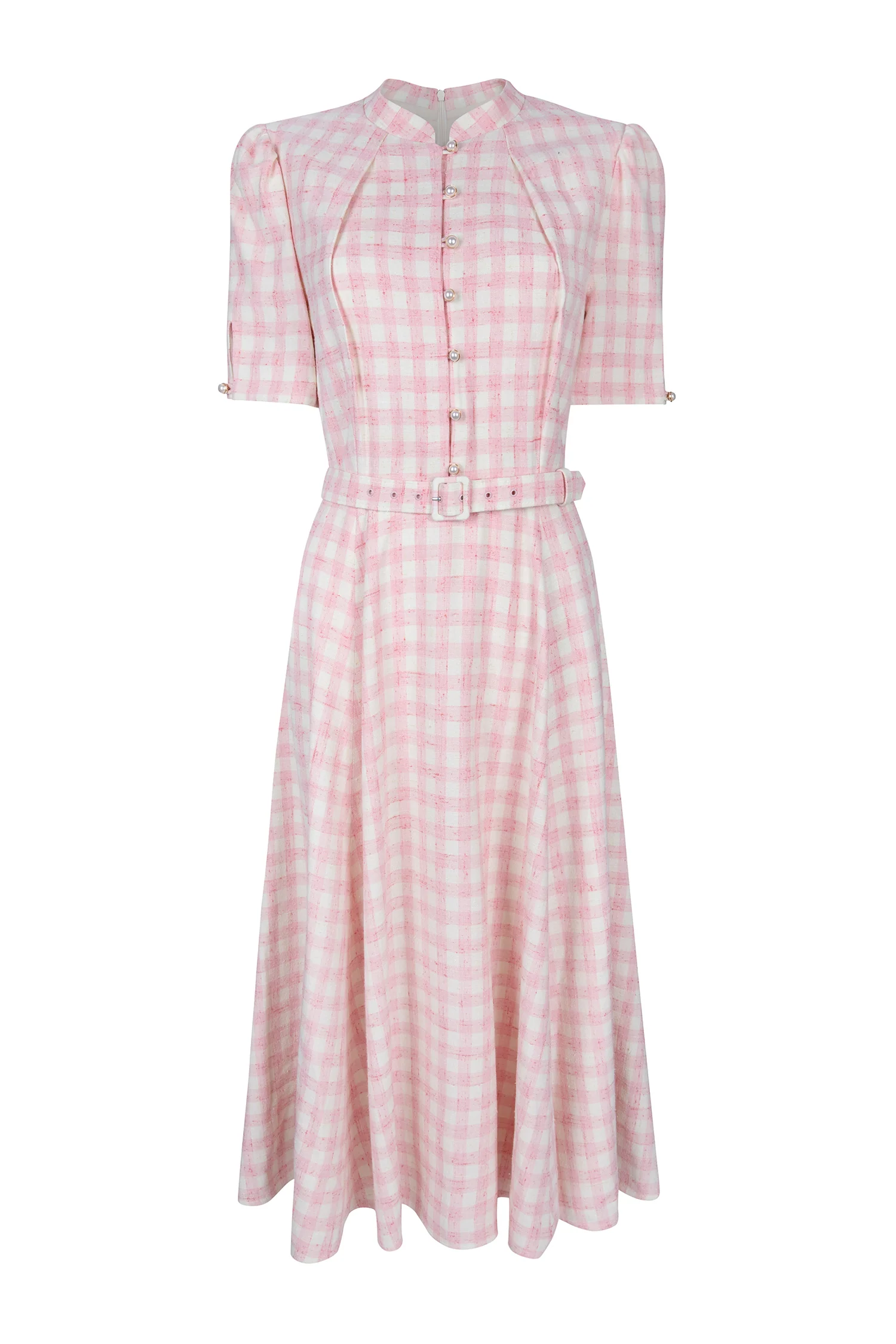 Ahana Pink & White Tweed Dress - Image 5