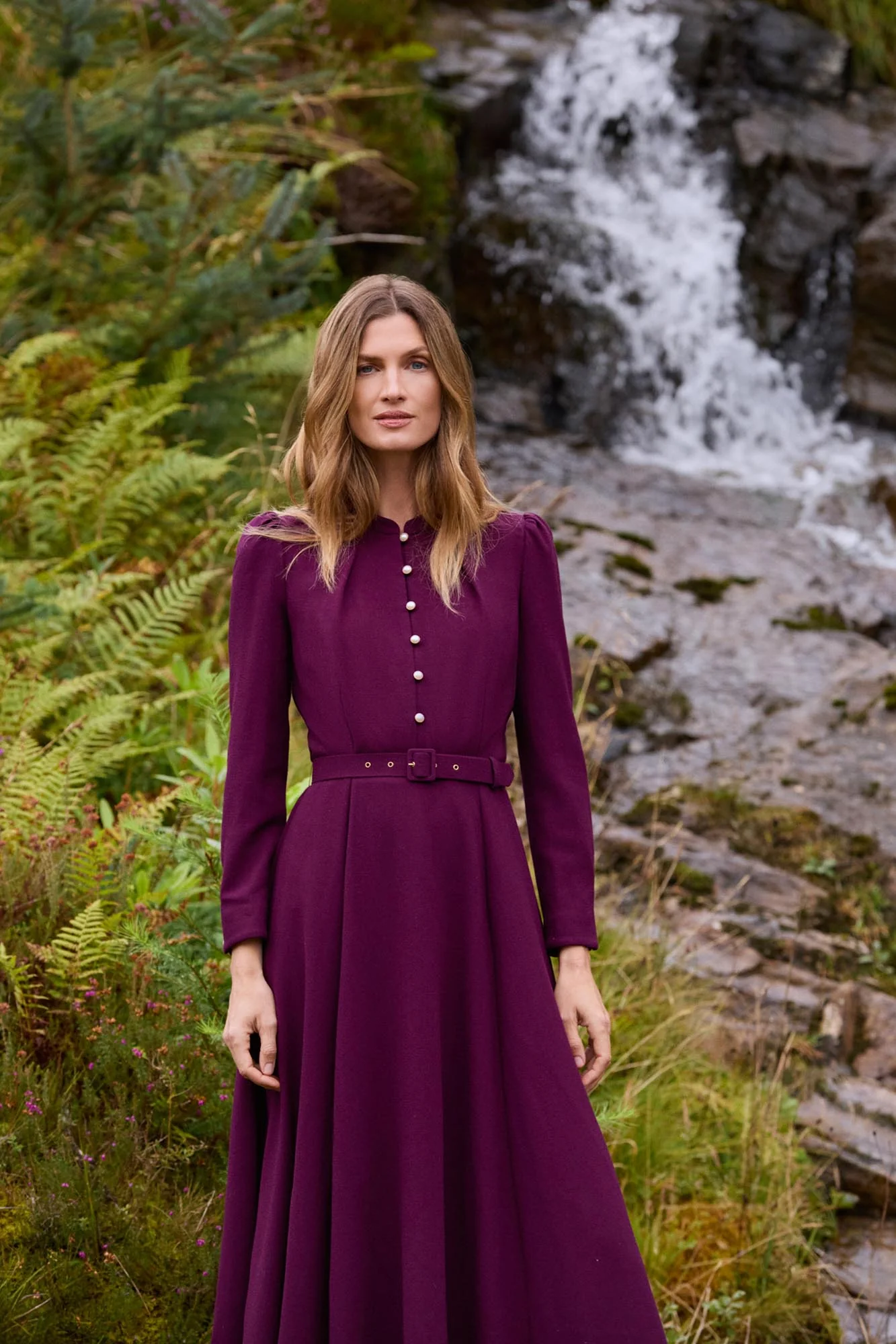 Ahana Plum Long Sleeve Dress - Image 2