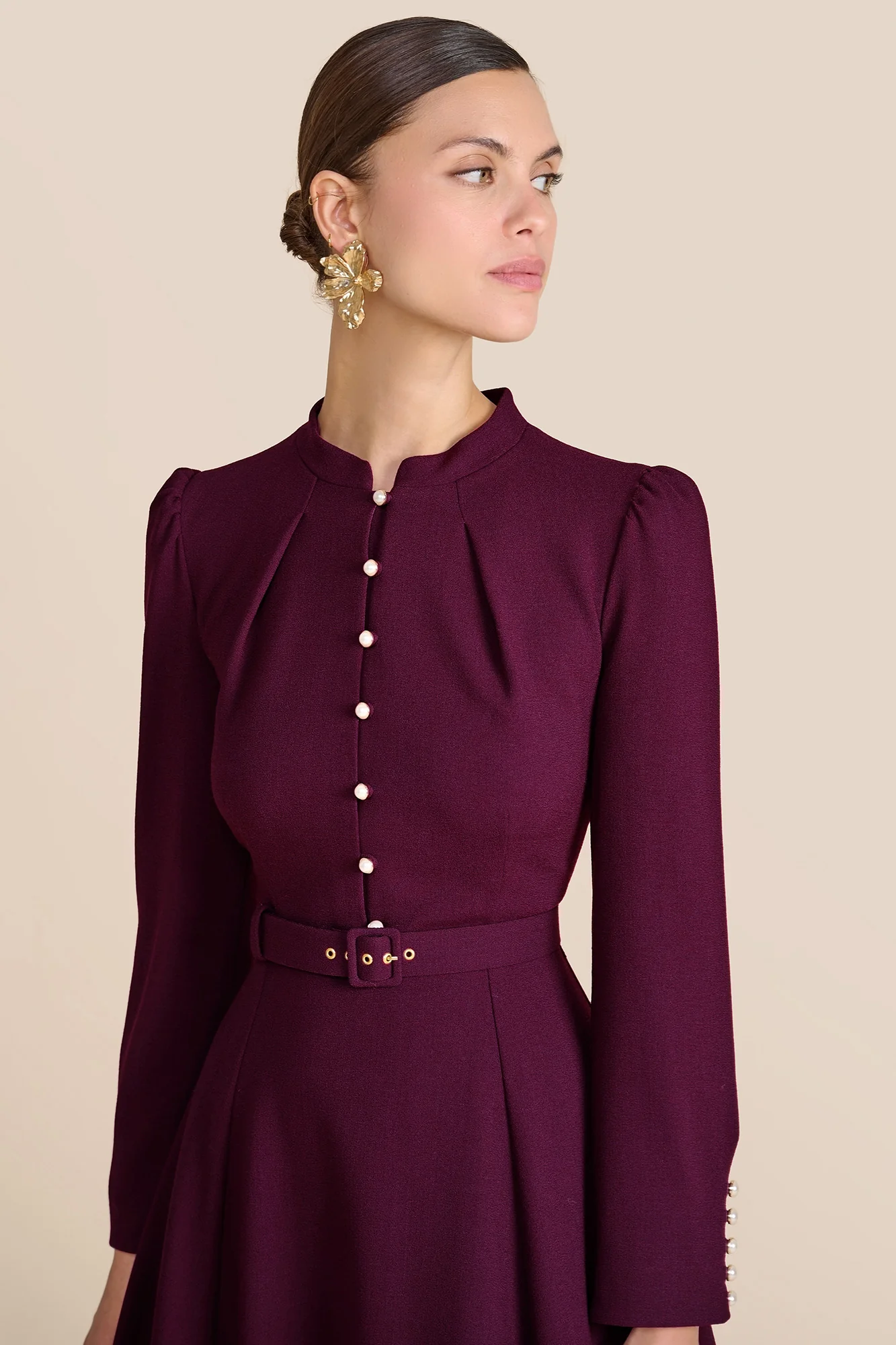 Ahana Plum Long Sleeve Dress - Image 5
