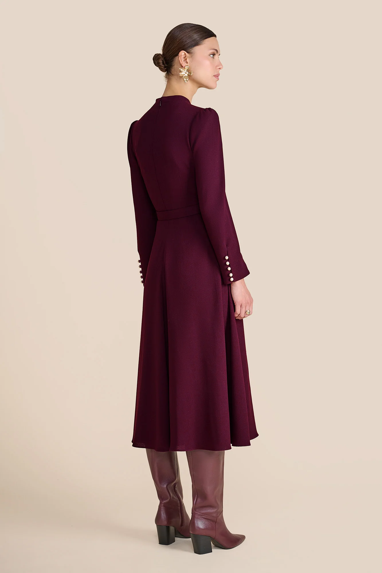 Ahana Plum Long Sleeve Dress - Image 9