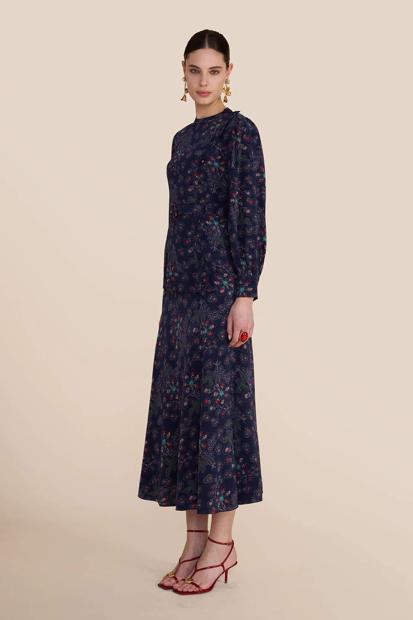 Andrea Navy Heart Blouse - Image 4