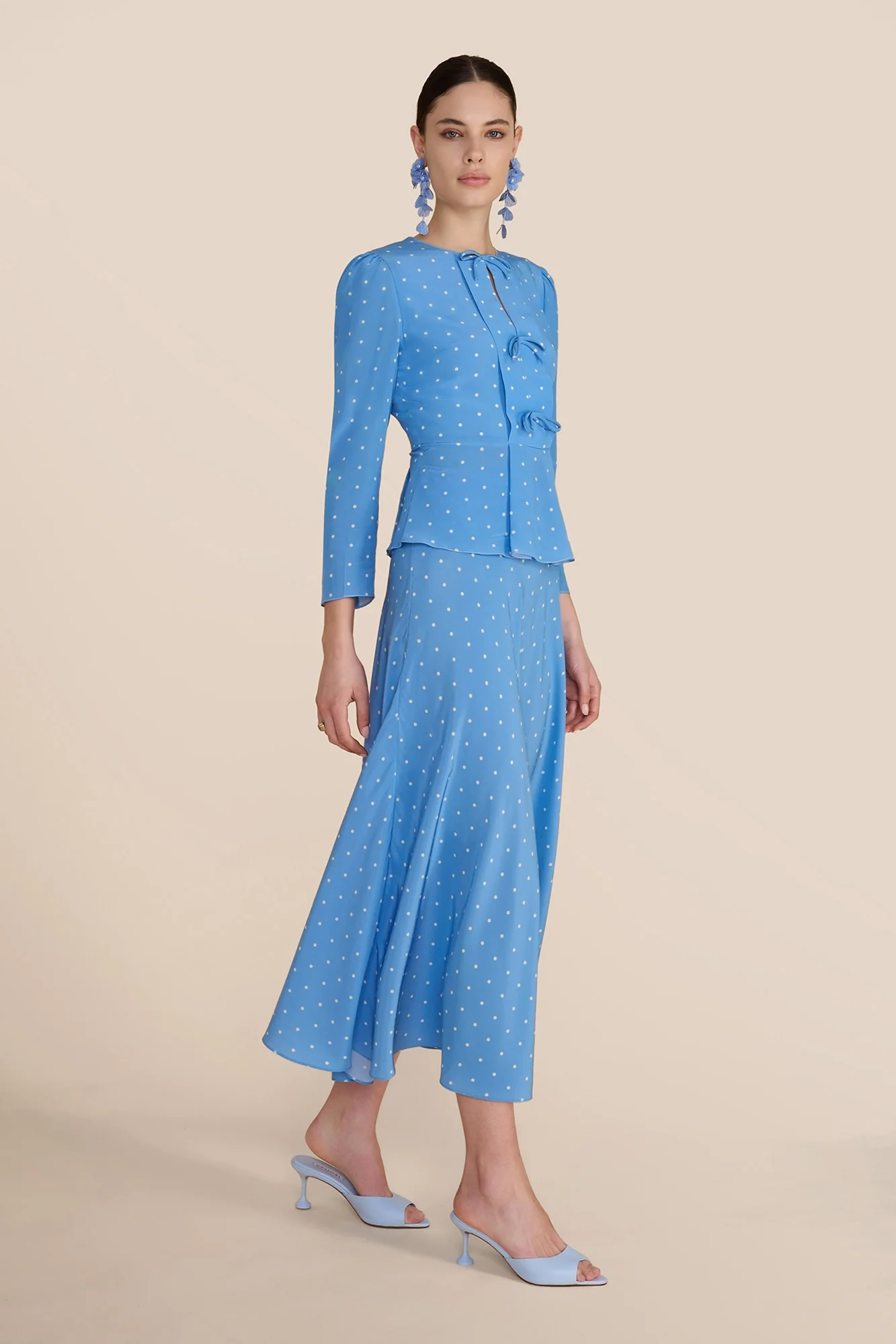 Arabella Cornflower Polka Dot Skirt - Image 3