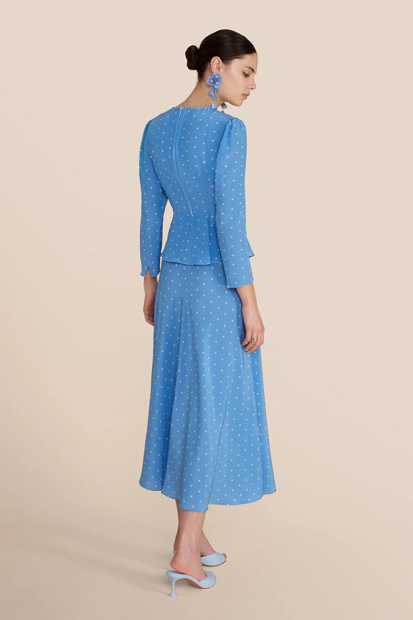 Arabella Cornflower Polka Dot Skirt - Image 4