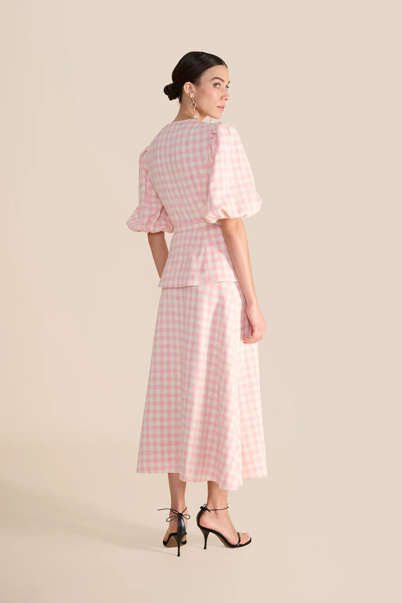 Arabella Pink & White Tweed Skirt - Image 7