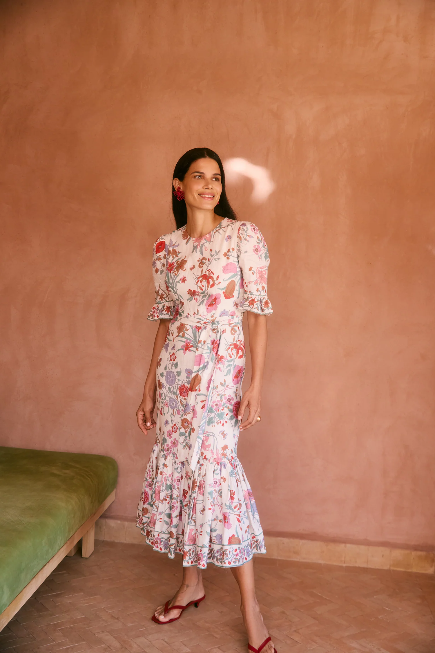 Aster White Floral Bouquet Dress - Image 3