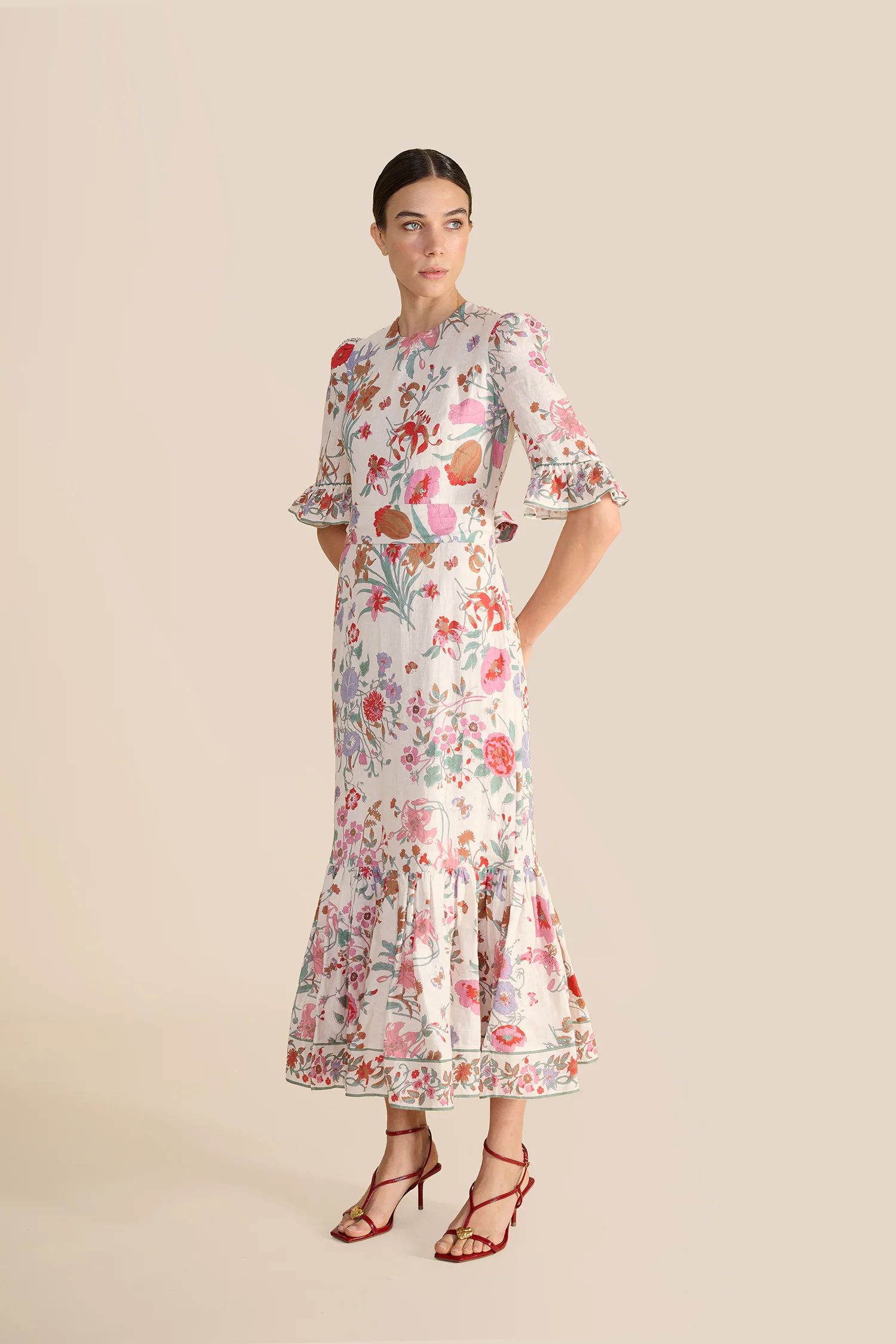 Aster White Floral Bouquet Dress - Image 5