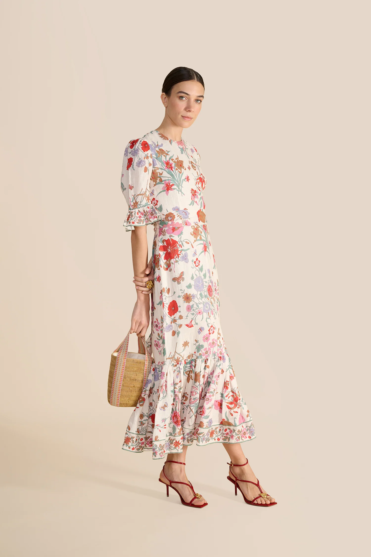Aster White Floral Bouquet Dress - Image 7