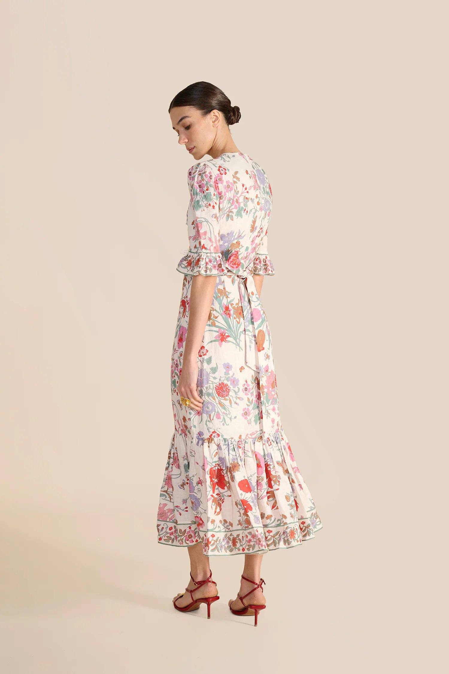 Aster White Floral Bouquet Dress - Image 8