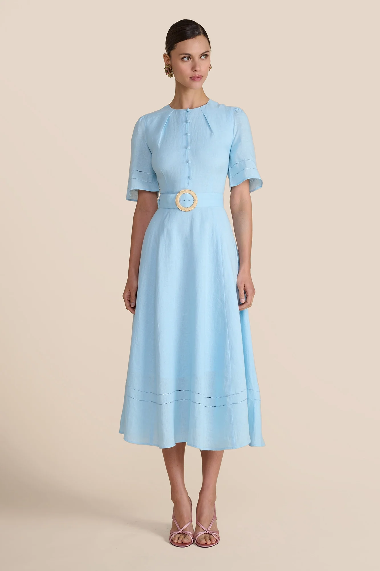Aybra Linen Cornflower Dress