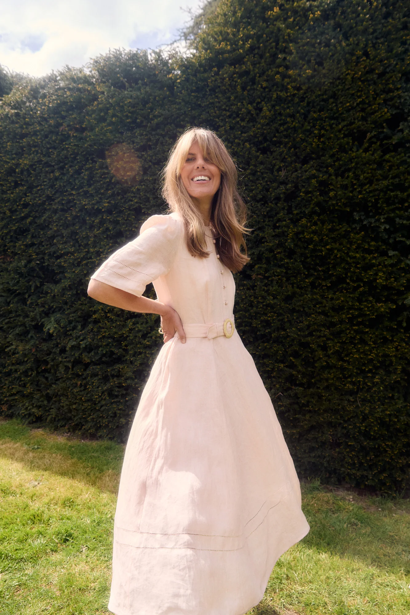Aybra Linen Blush Dress - Image 3