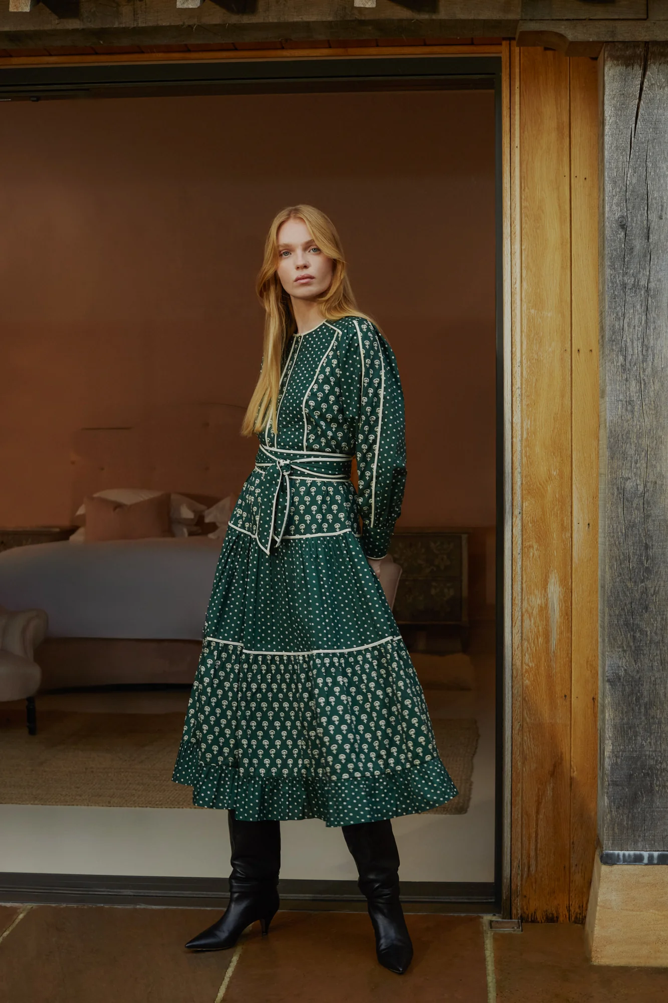 Evelyn Flower Block Print Dress - Image 4