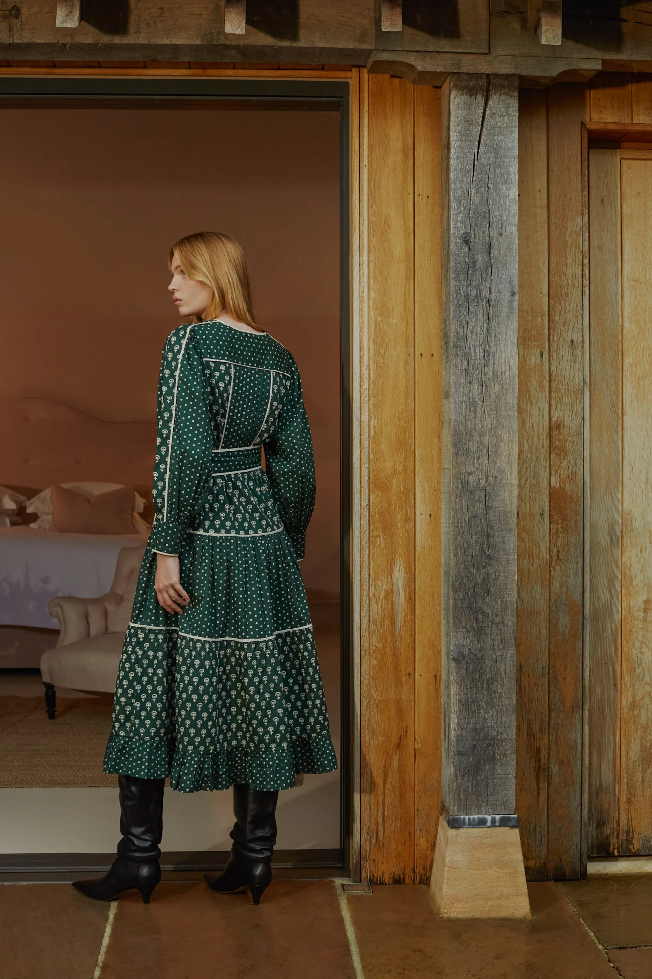 Evelyn Flower Block Print Dress - Image 5