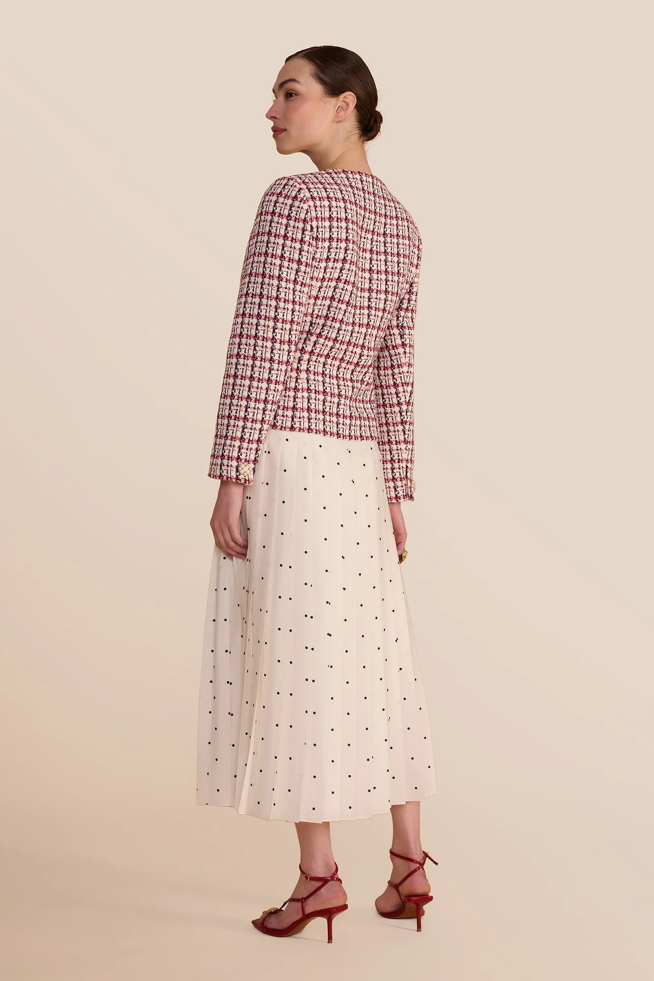 Fern Polka Dot Pleated Skirt - Image 5