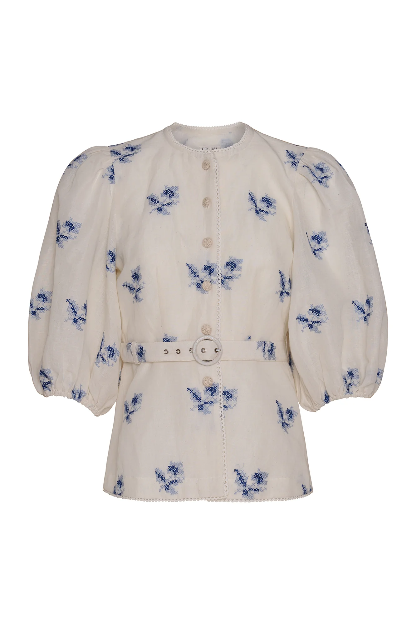 Gabriella White Hatch Rose Blouse - Image 9