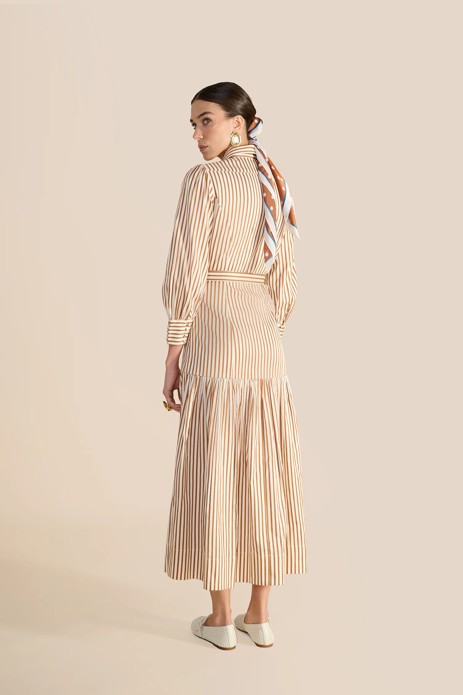 Helena Toffee Stripe Dress - Image 10