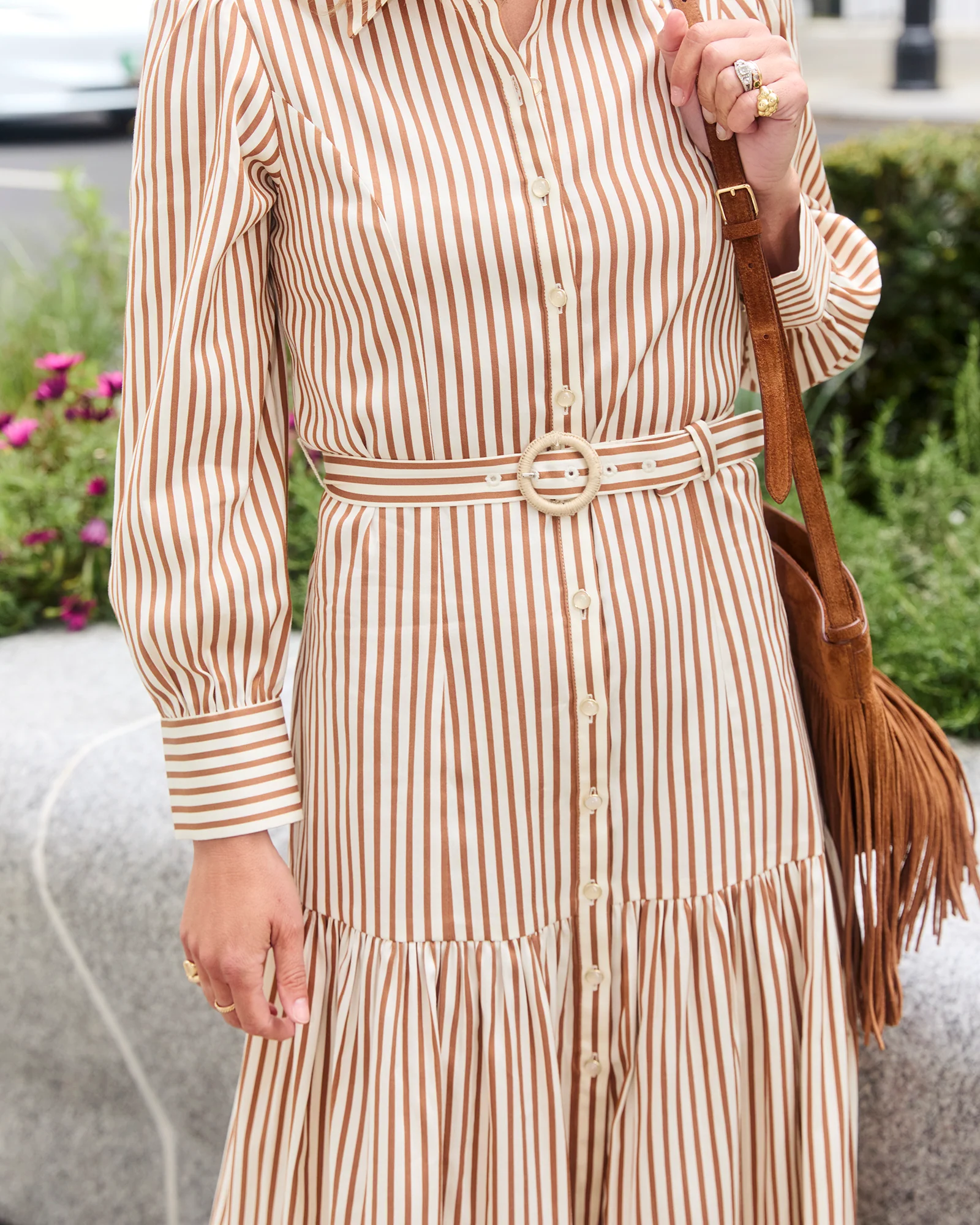 Helena Toffee Stripe Dress - Image 5