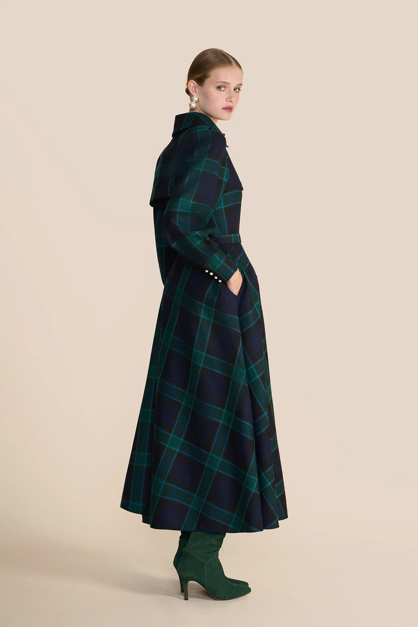 Isadora Evergreen Tartan Dress - Image 4