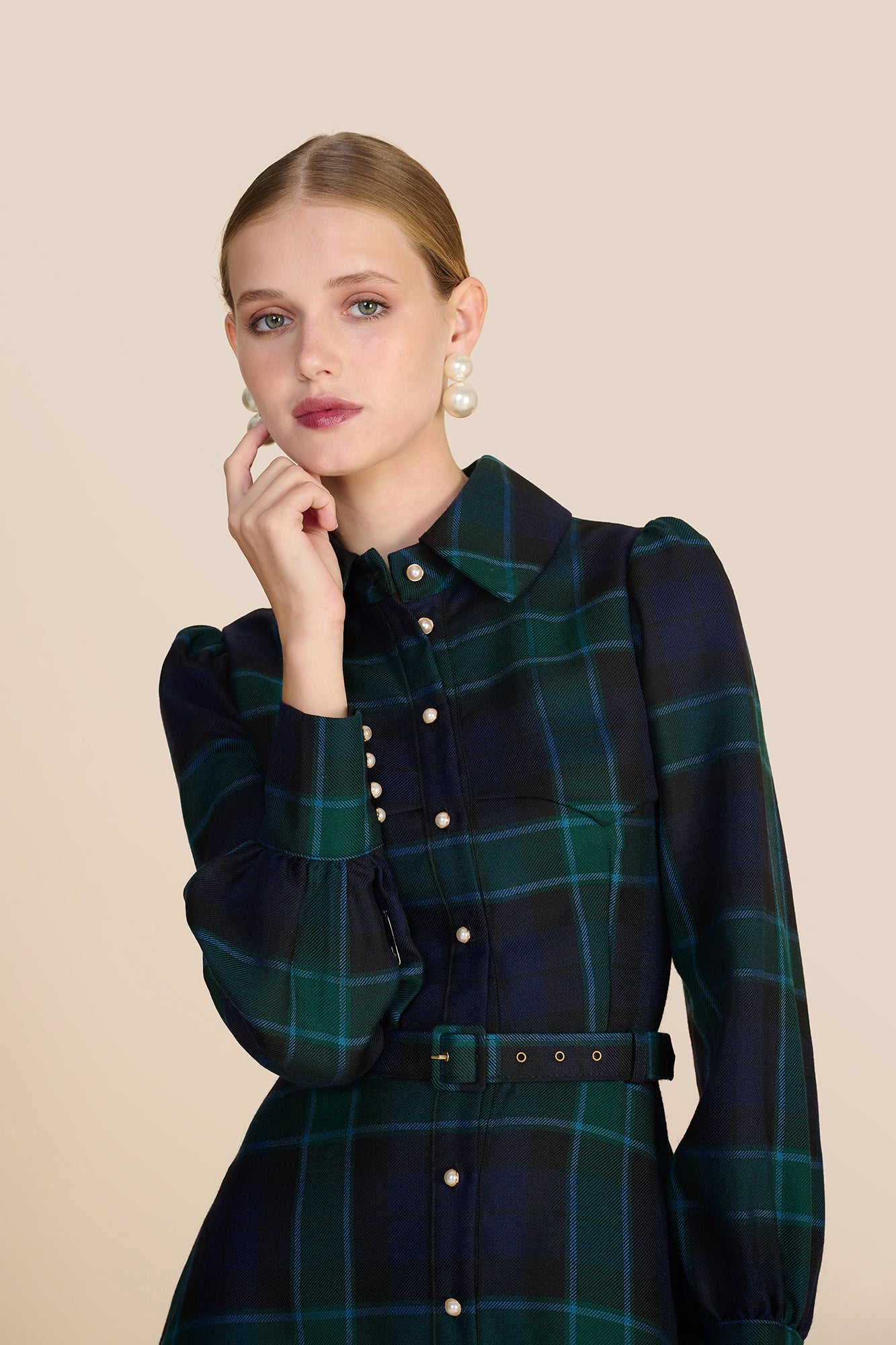 Isadora Evergreen Tartan Dress - Image 5