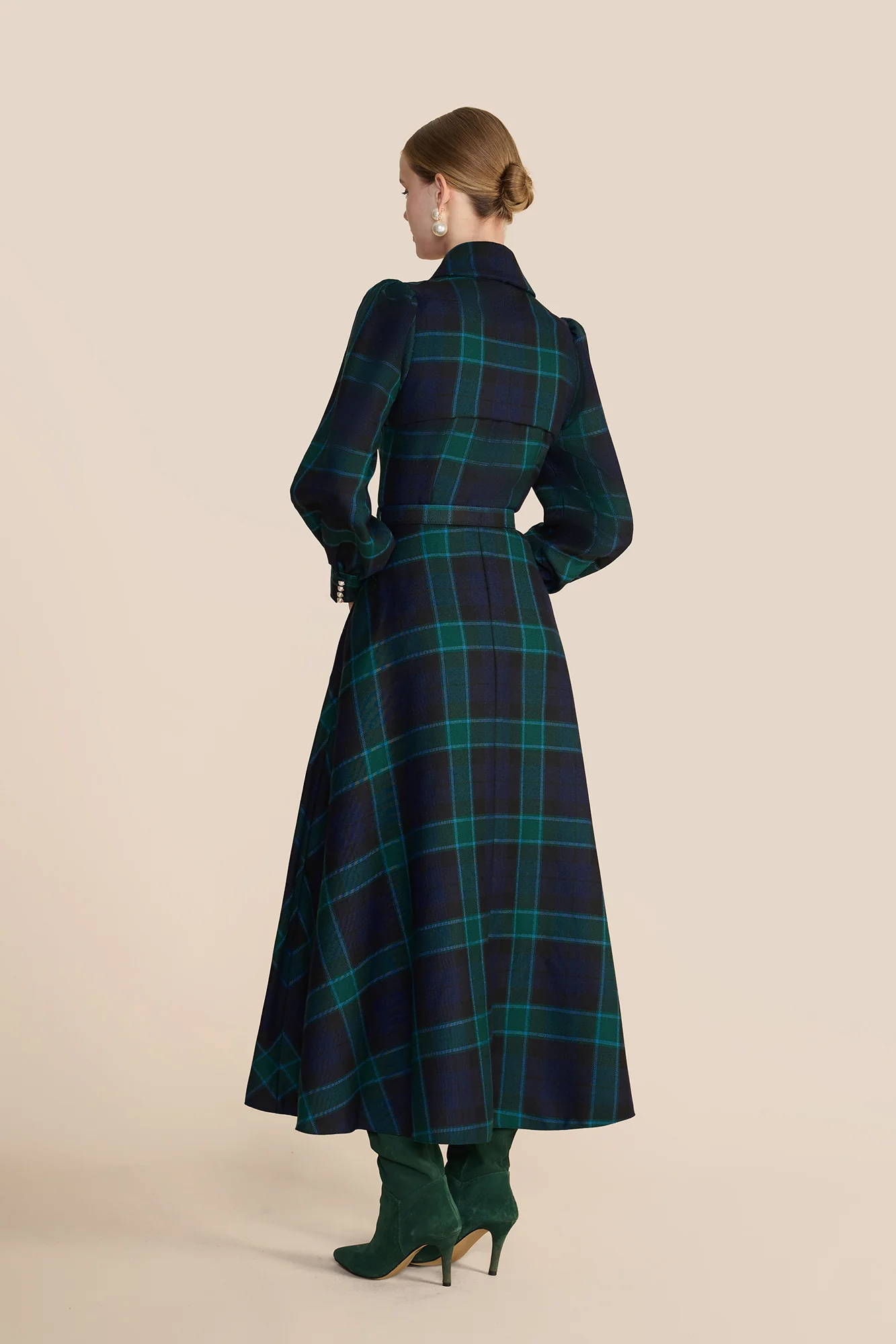 Isadora Evergreen Tartan Dress - Image 6
