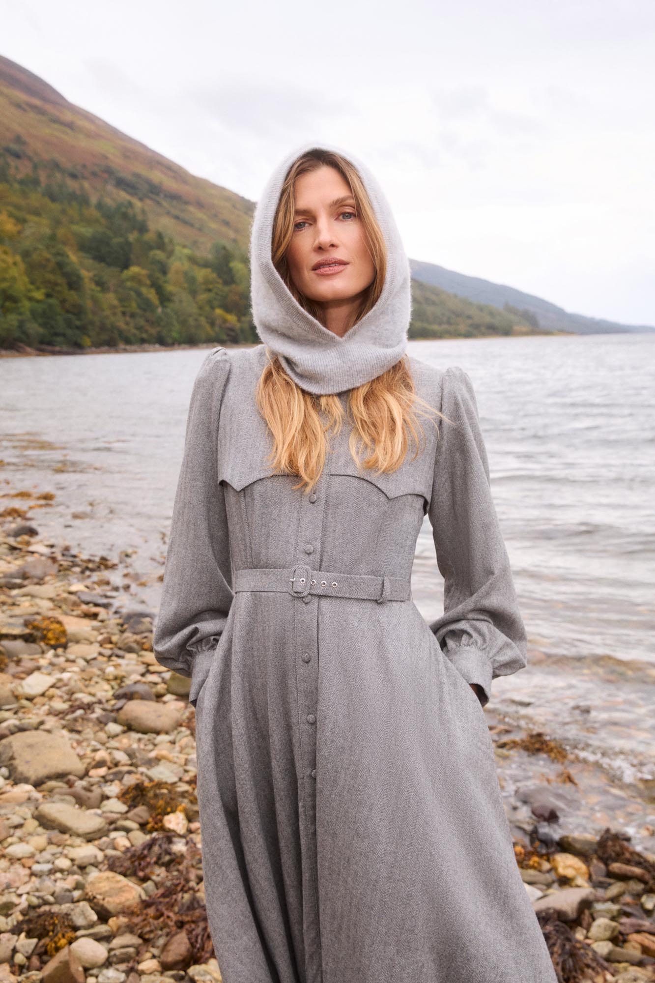 Isadora Grey Herringbone Dress - Image 2