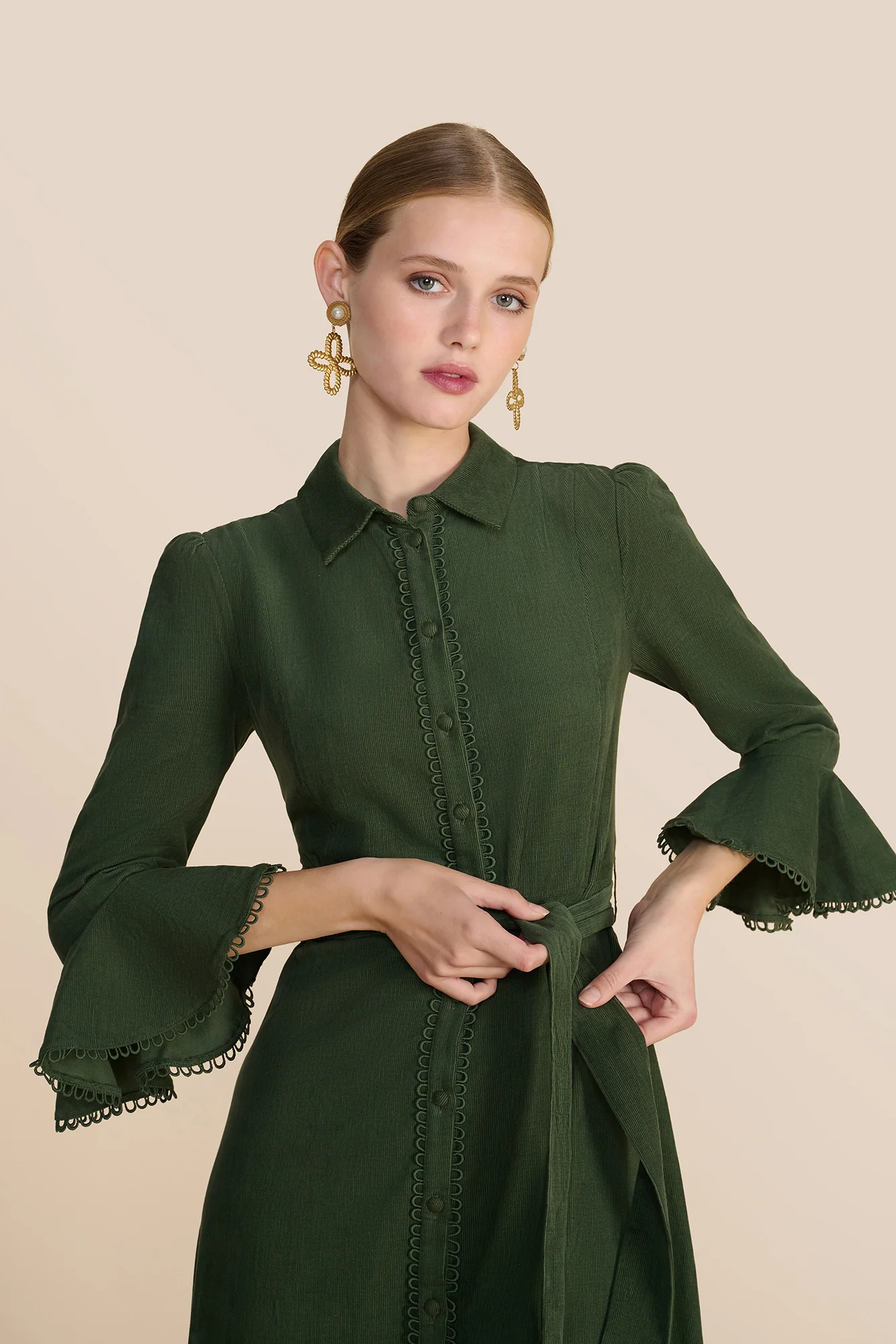 Nalini Khaki Dress - Image 4