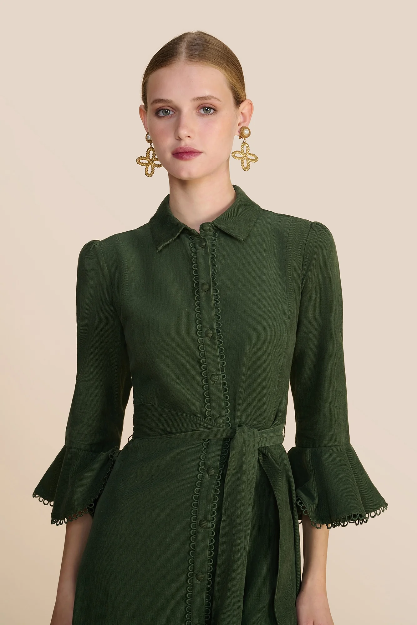 Nalini Khaki Dress - Image 6