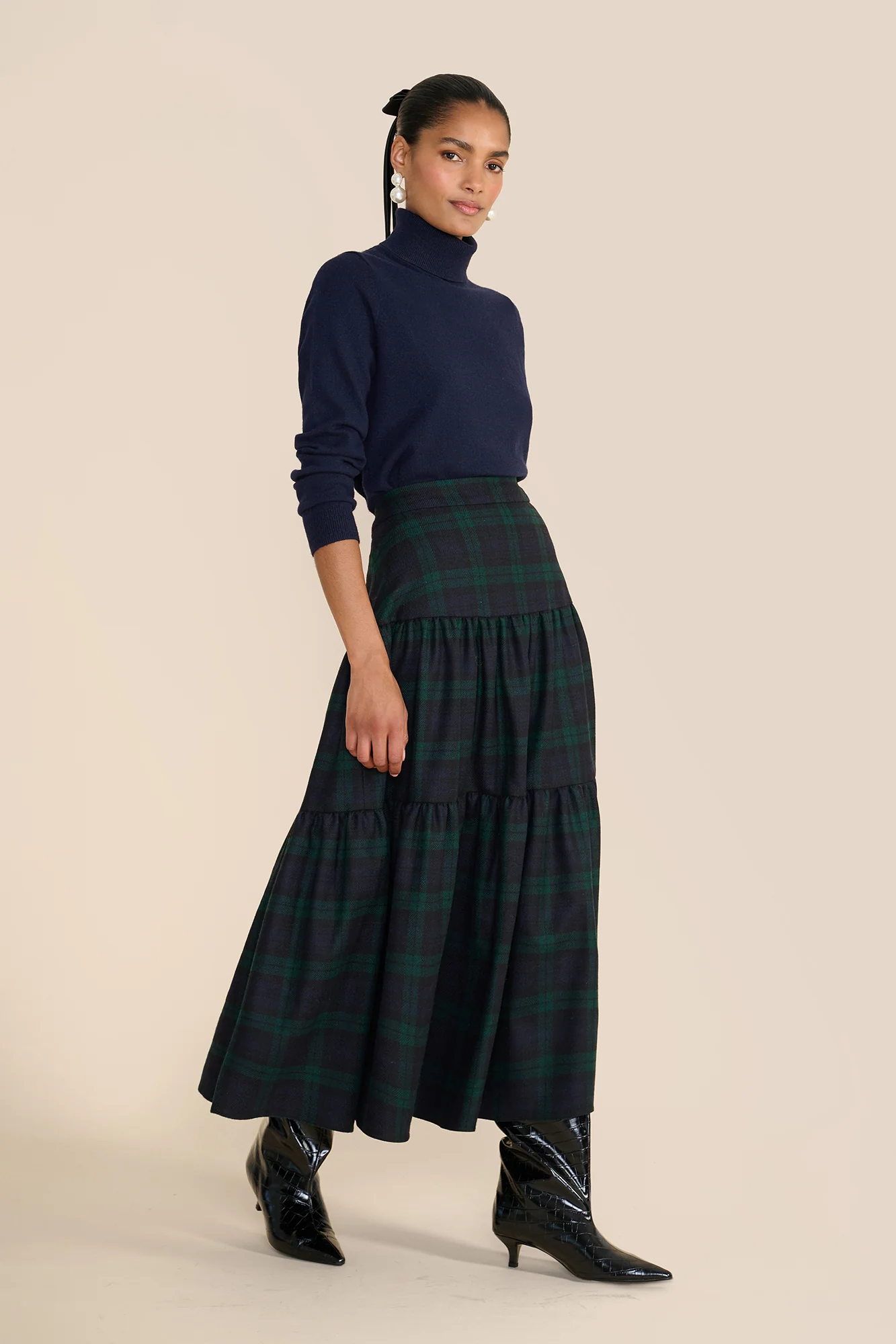 Rosa Evergreen Tartan Skirt - Image 4